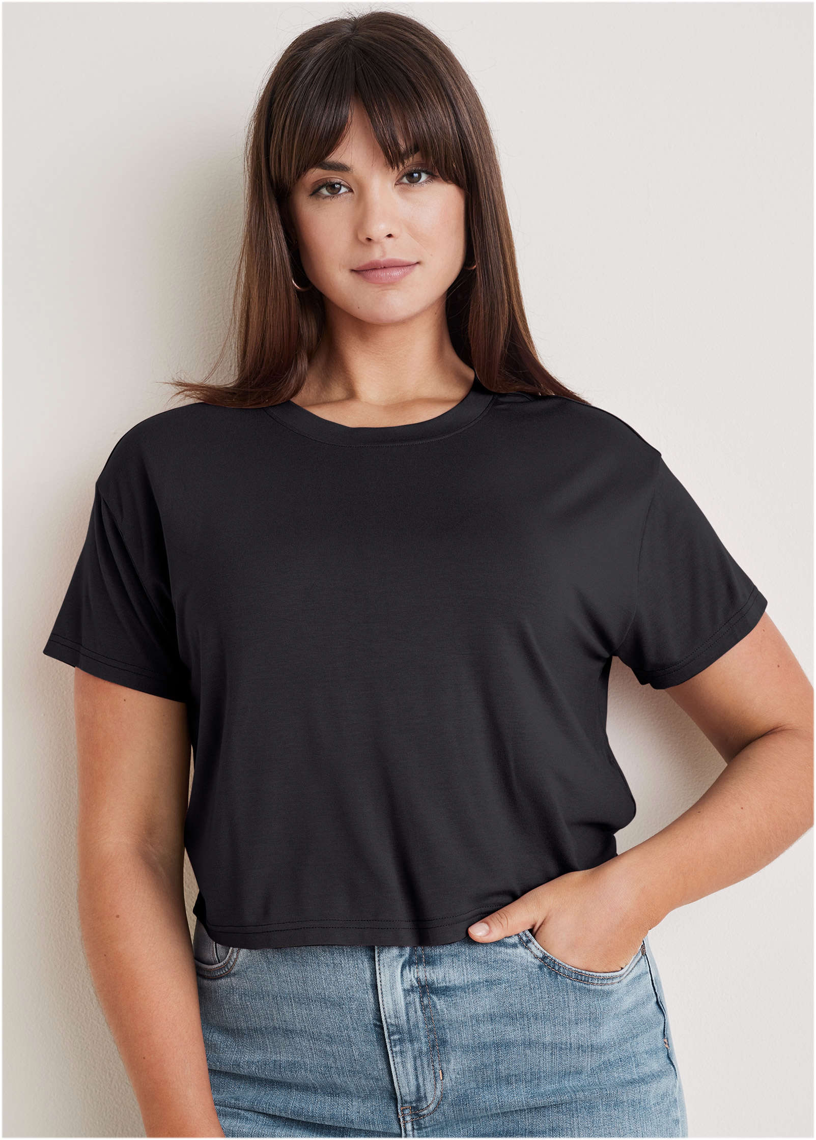Crew Neck Tee - Jet Black - Image 5