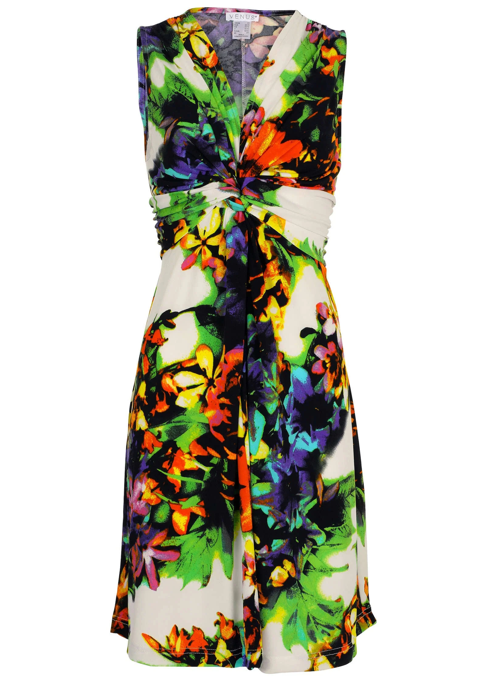 Floral Print Tie-Back Dress - Blue Multi - Image 6