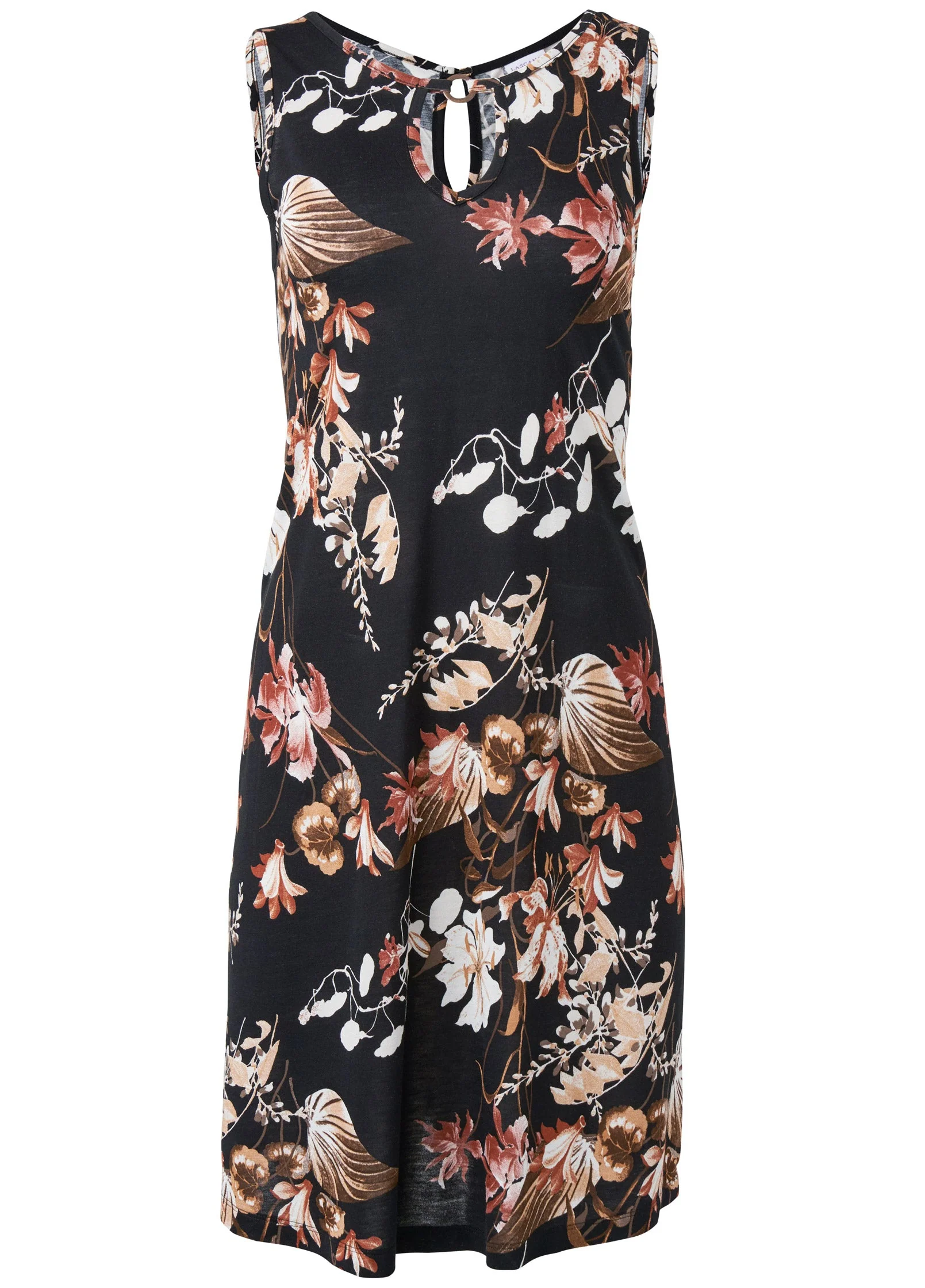 Floral Printed Casual Dress - Black Multi - Image 5