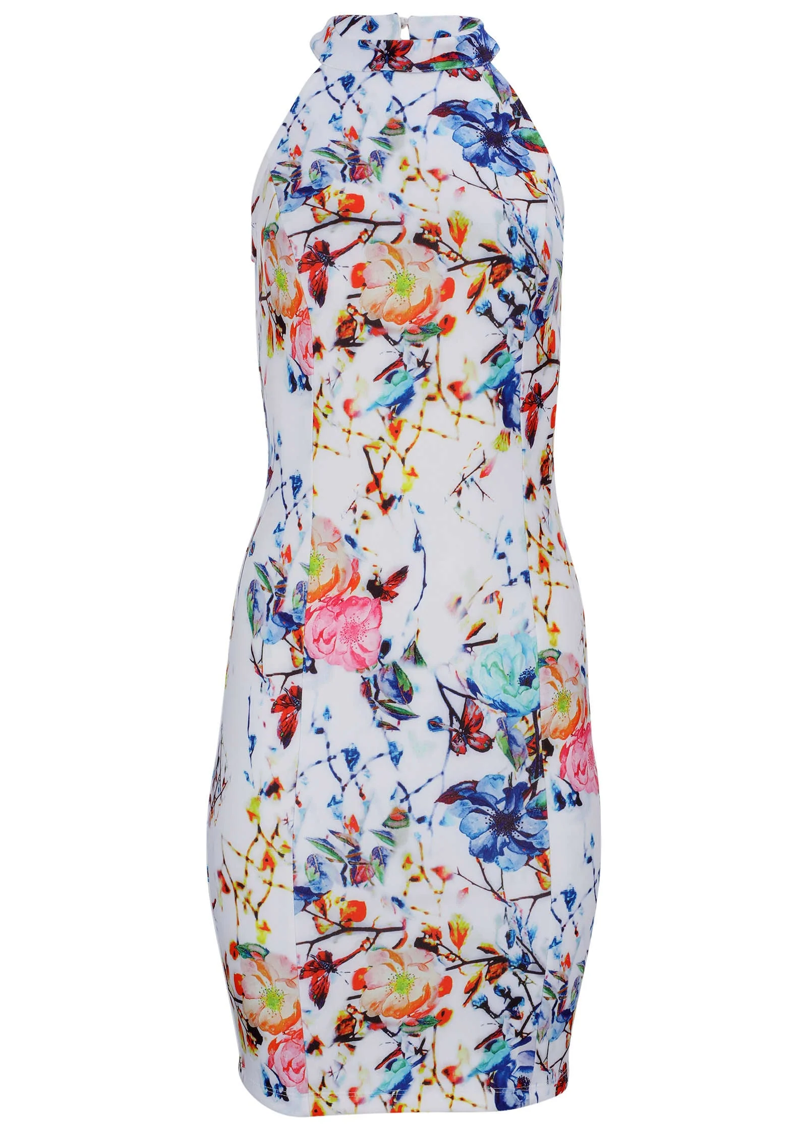 Floral Bodycon Dress - White Multi - Image 5