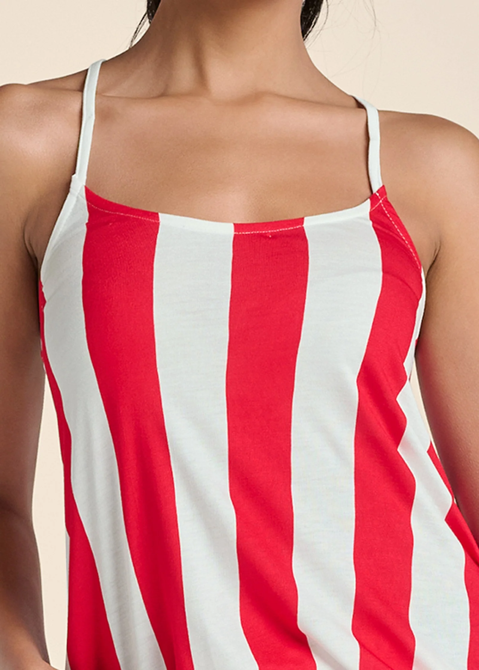 Strappy Tank - Red & White - Image 5