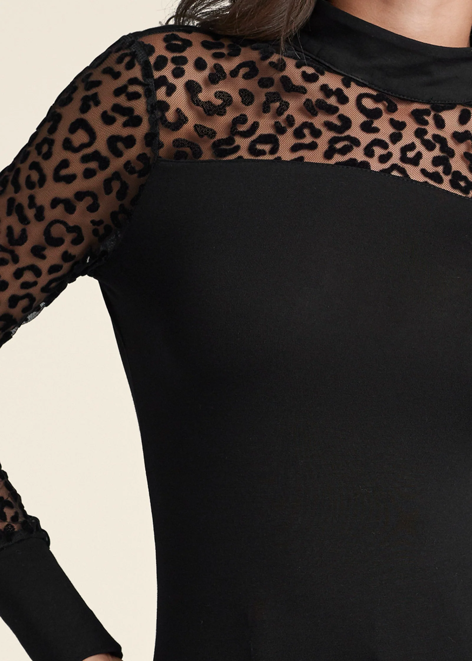 Mesh Detail Top - Black - Image 5