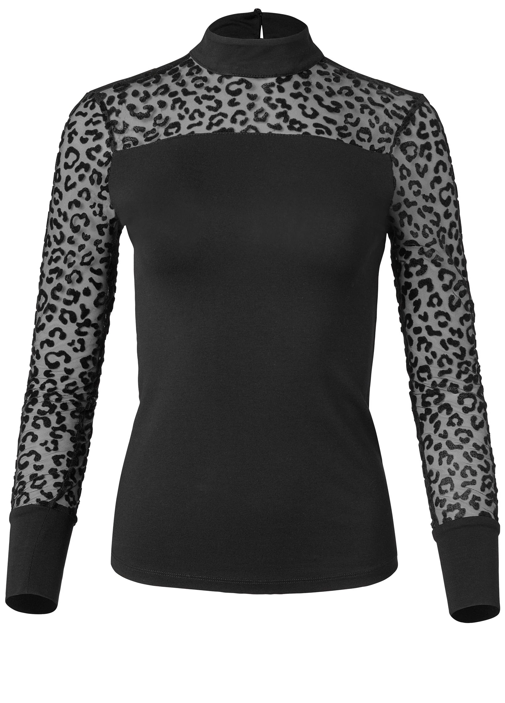Mesh Detail Top - Black - Image 7