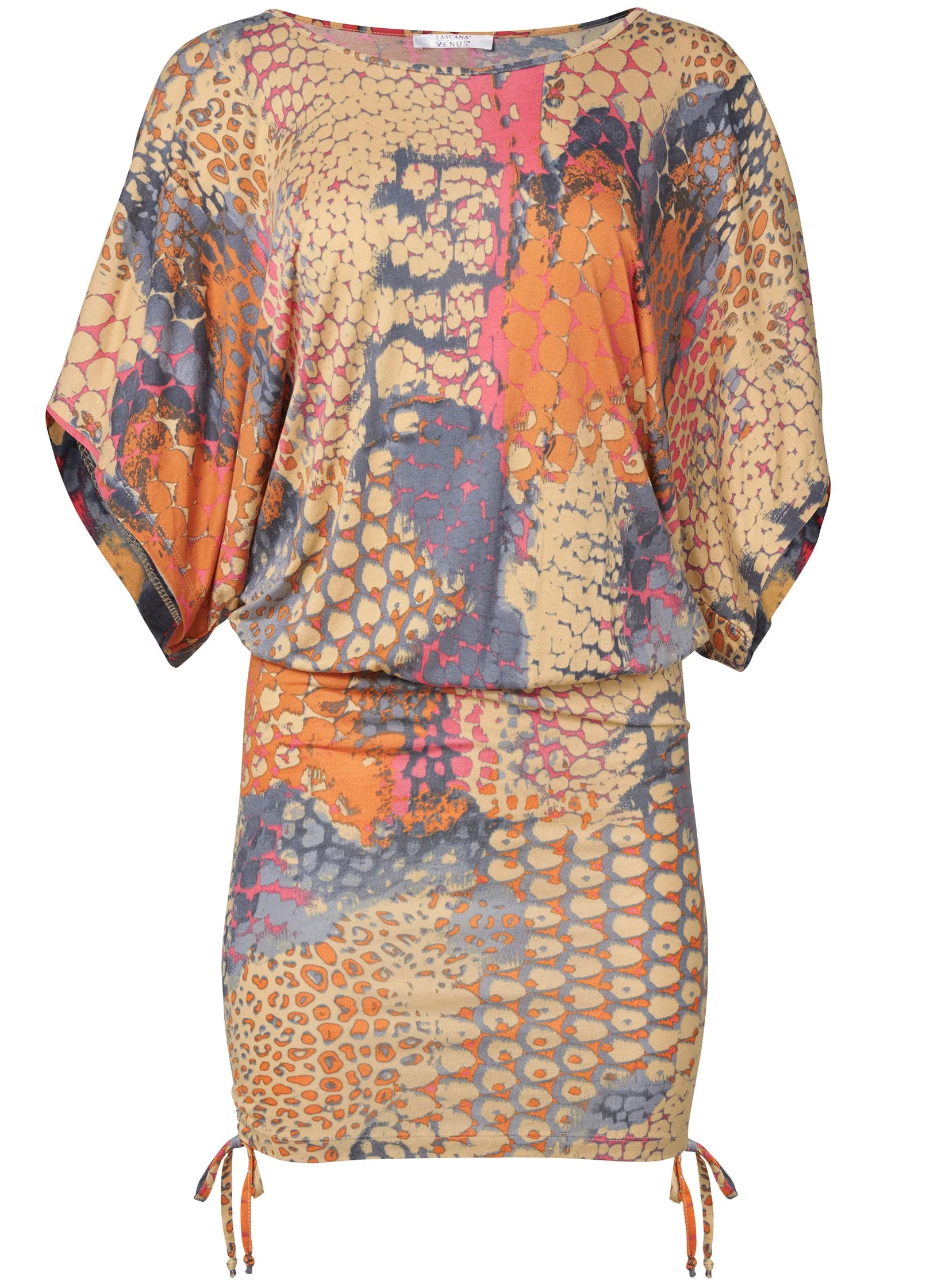 Banded Convertible Dress - Orange Multi - Image 3