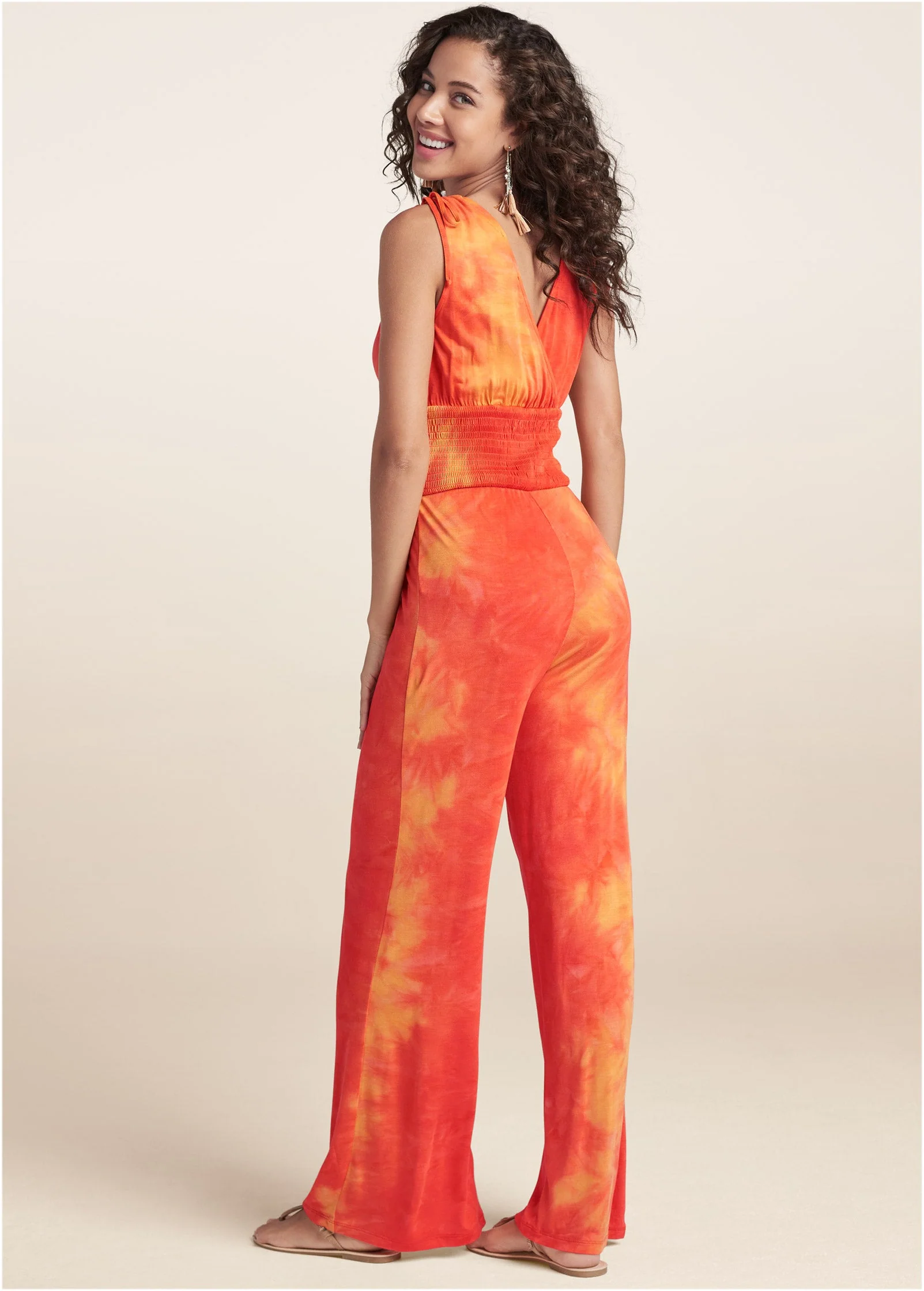 Desert Sunset Tie Dye Jumpsuit - Orange Multi - Image 3