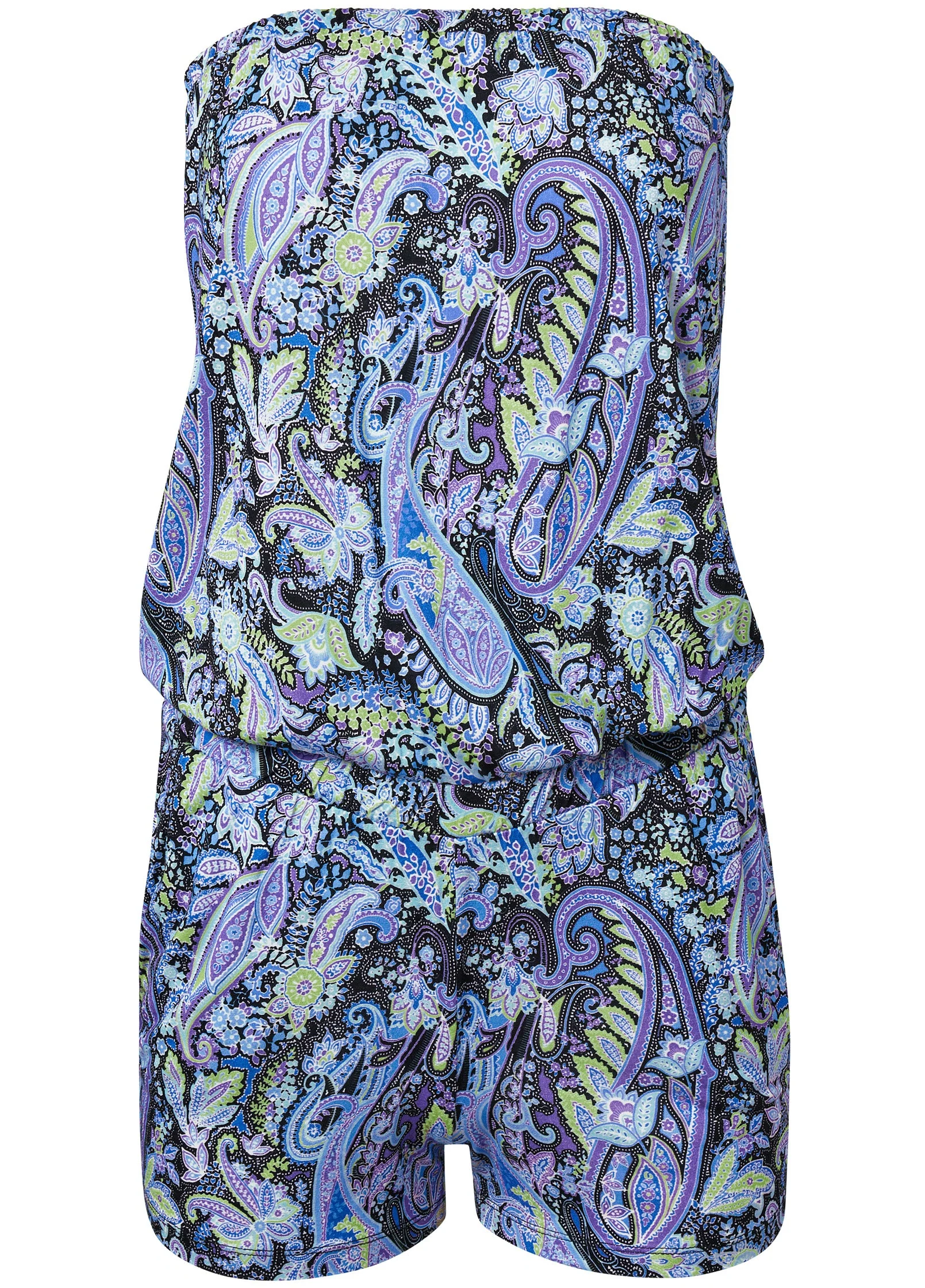 Paisley Printed Romper - Blue Multi - Image 6