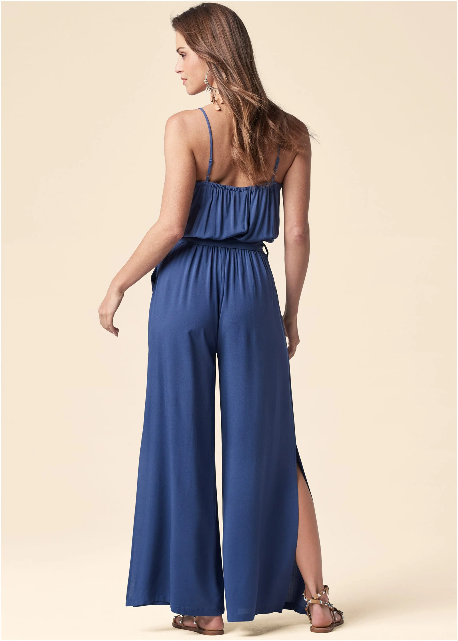 Ruffle Jumpsuit - Blue - Image 3