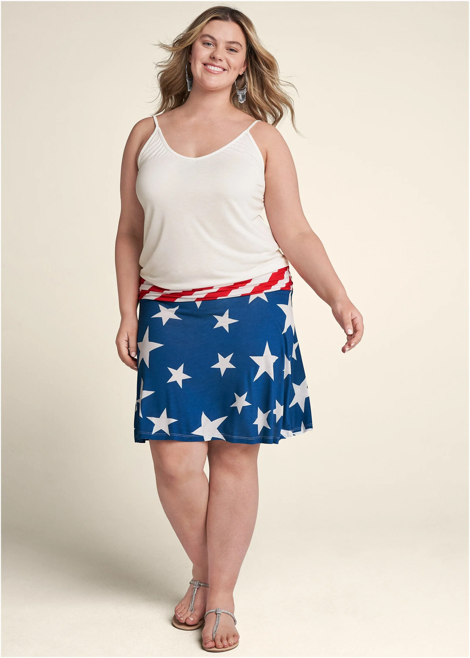 Casual Tank Dress - White Multi - Image 12
