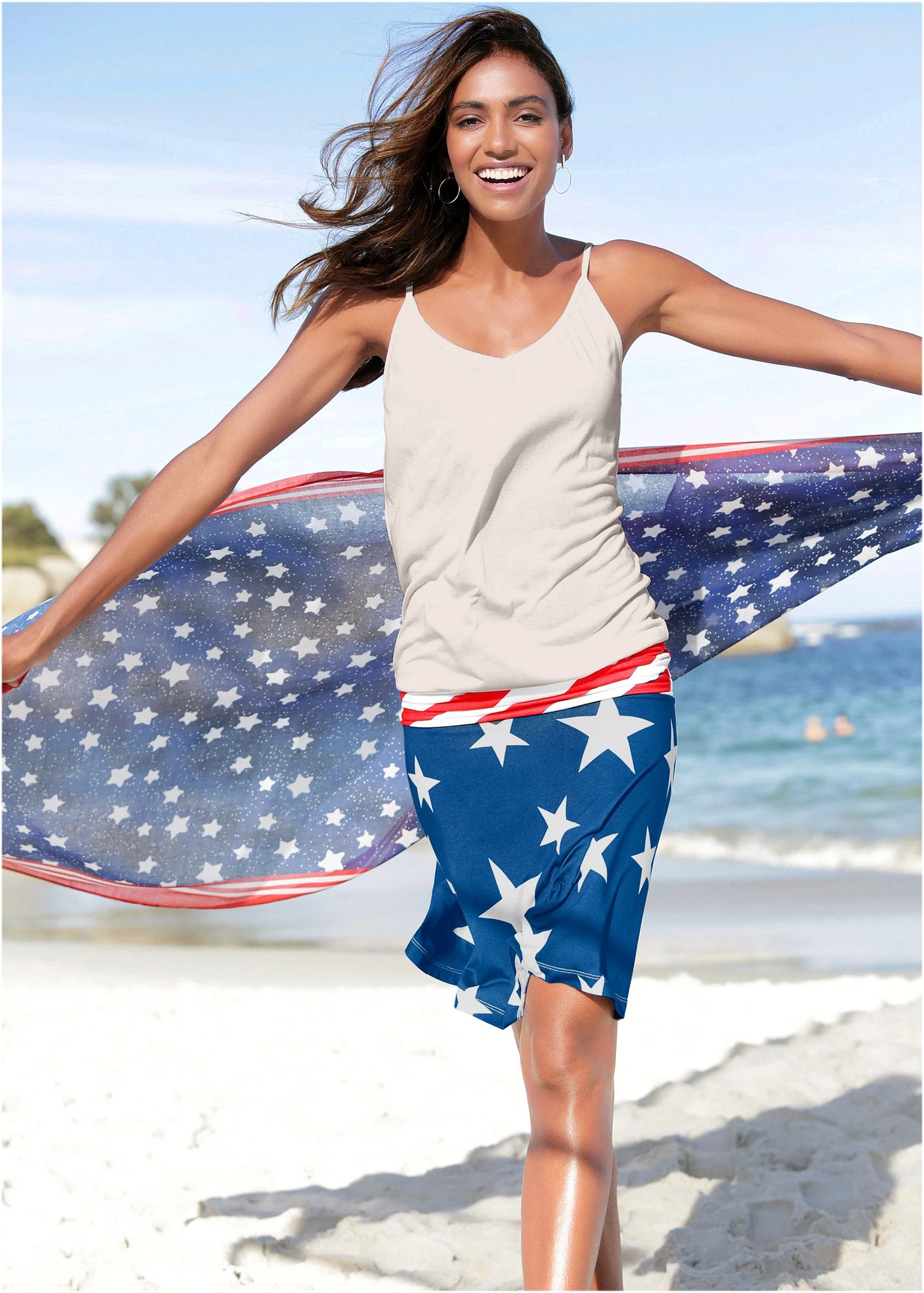 Casual Tank Dress - White Multi - Image 9