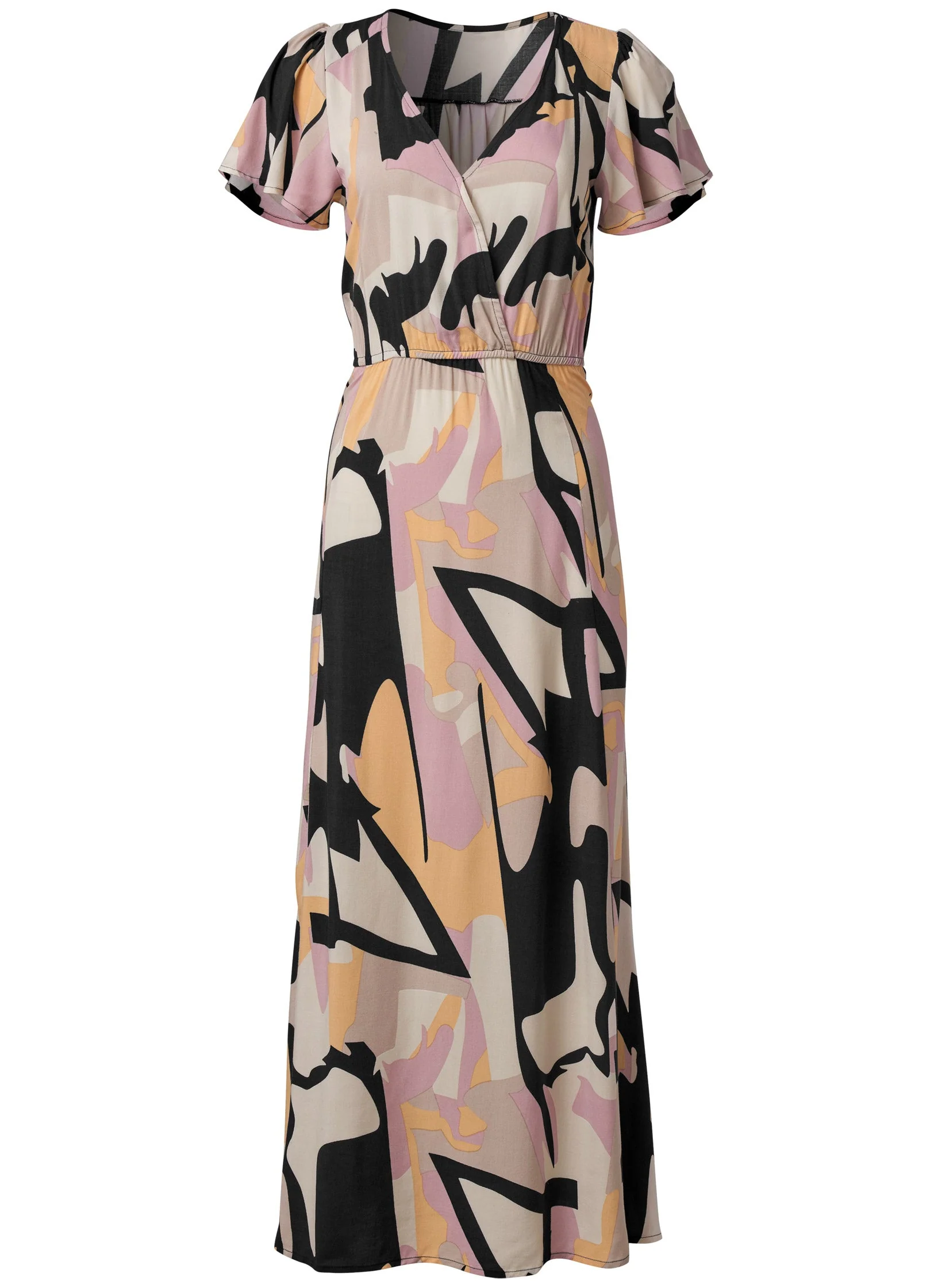 Abstract Print Maxi Dress - Navy Multi - Image 5