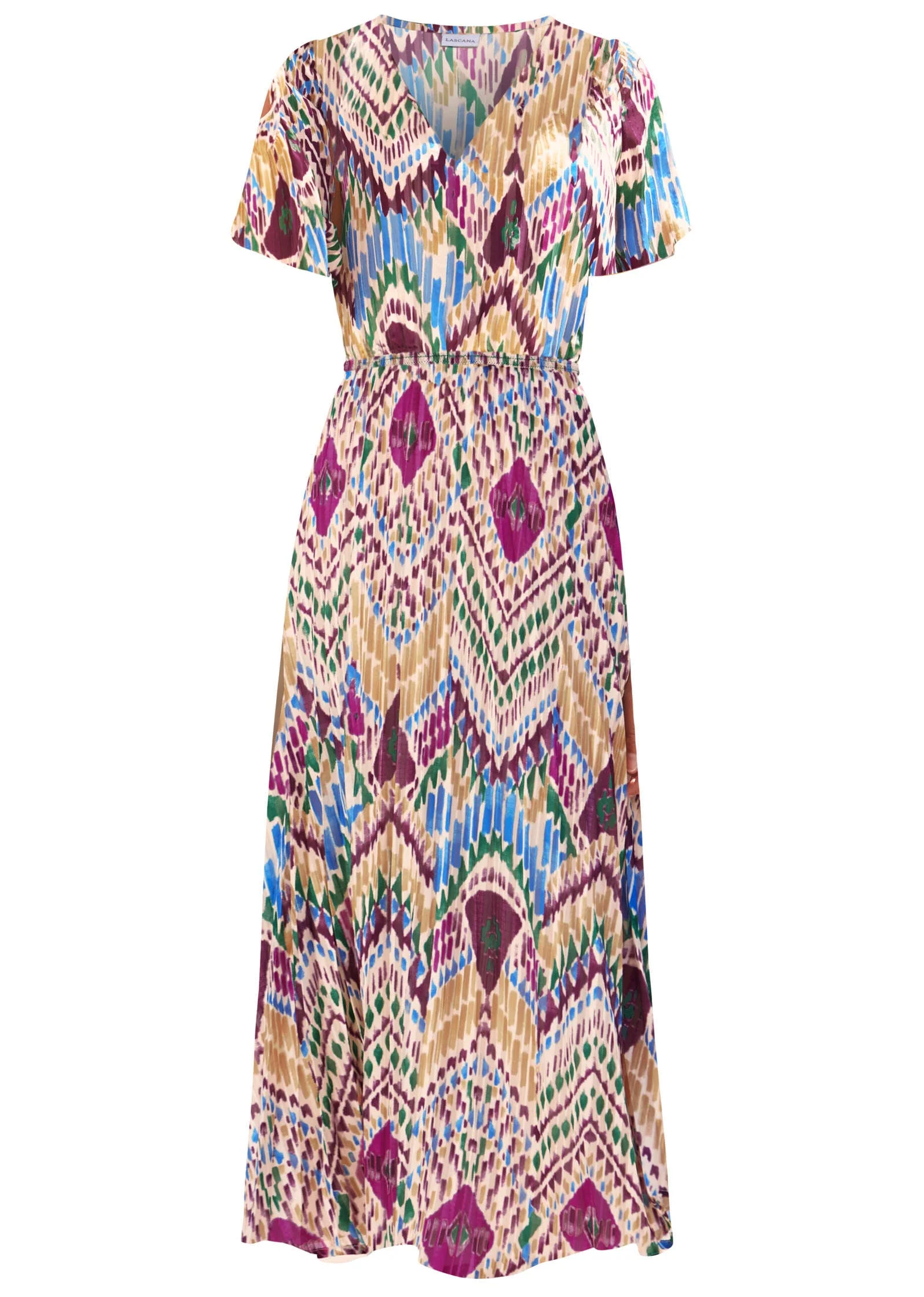 Abstract Print Maxi Dress - White Multi - Image 2
