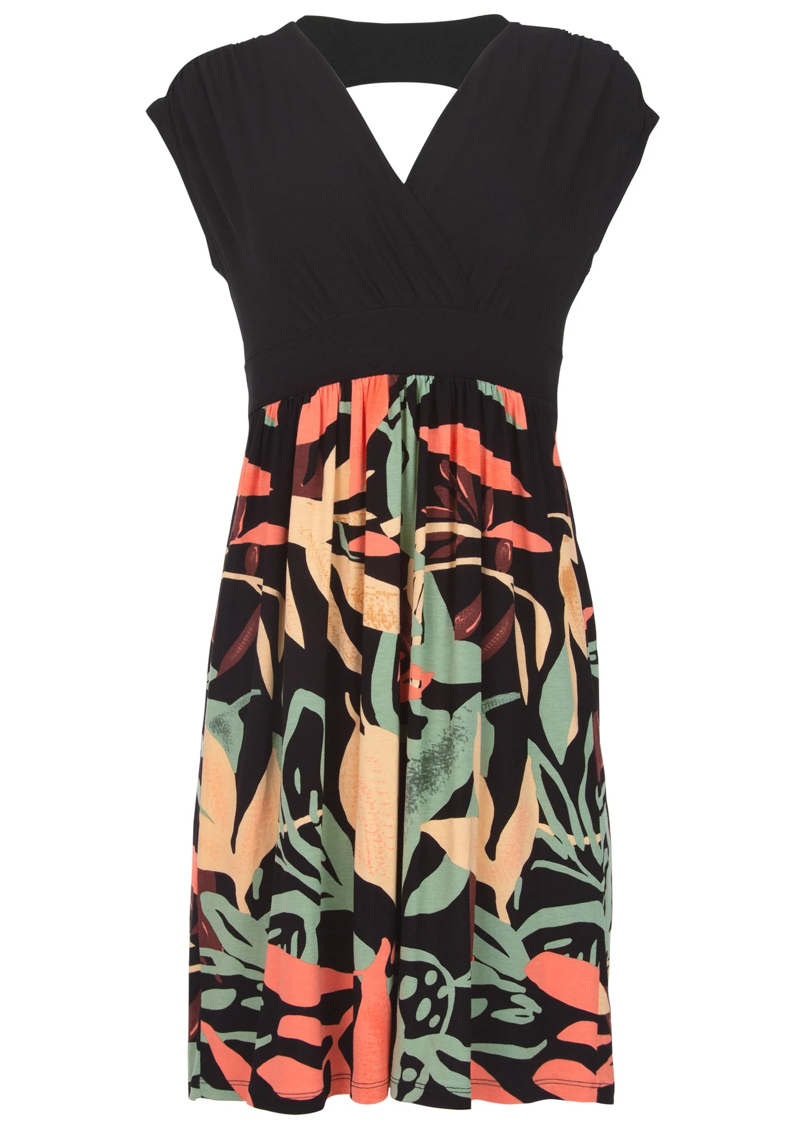 Abstract Print Dress - Black Multi - Image 4