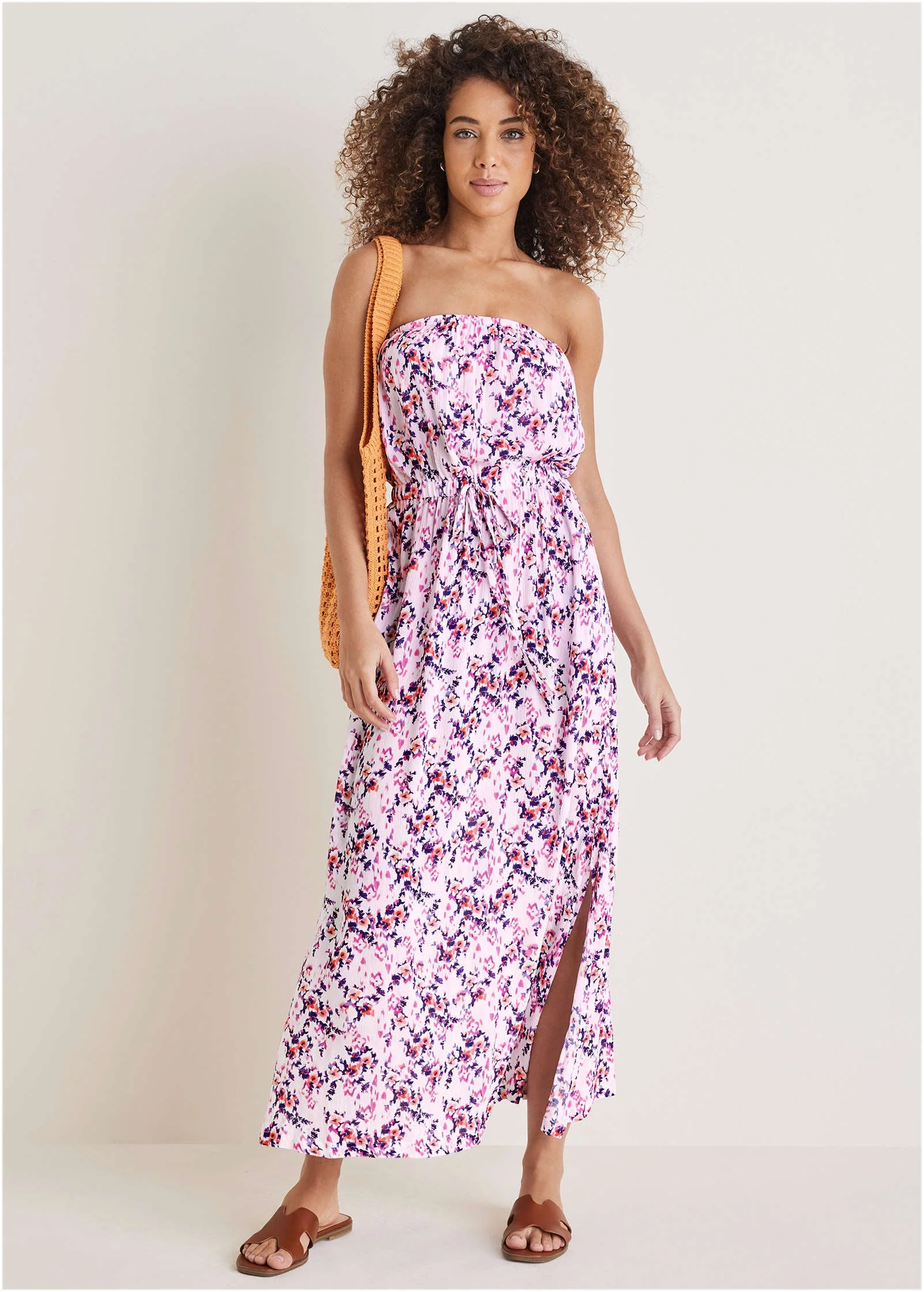 Strapless Maxi Dress - Pink & Purple - Image 2