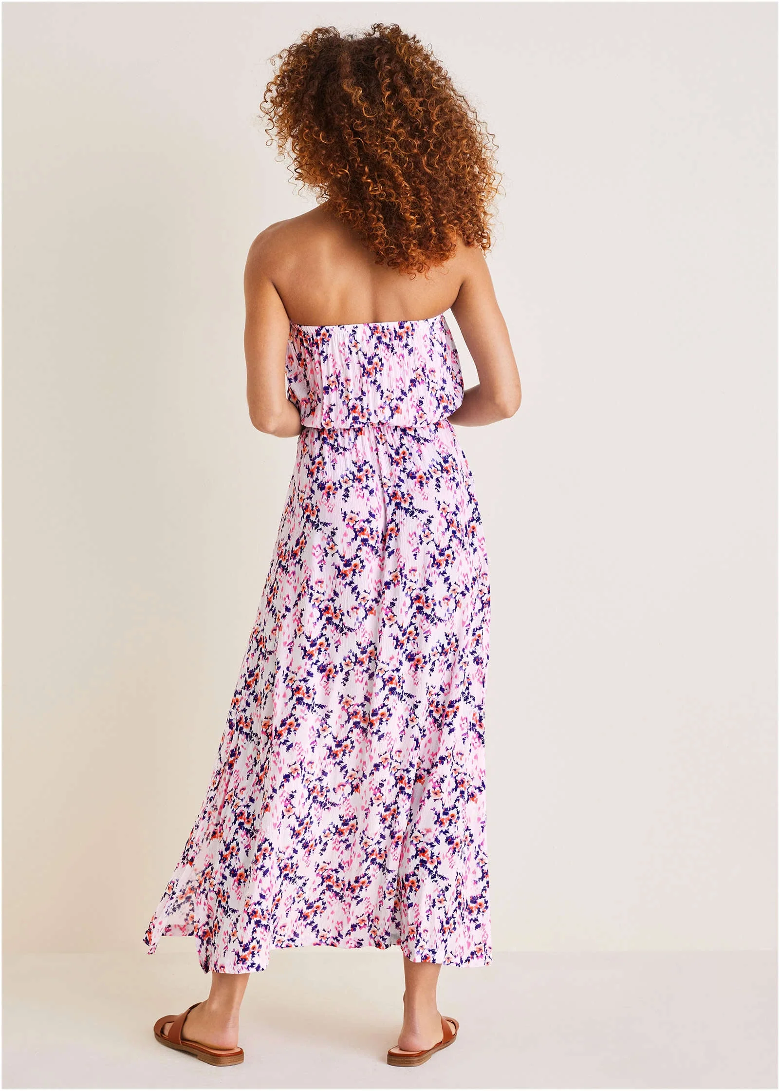 Strapless Maxi Dress - Pink & Purple - Image 3