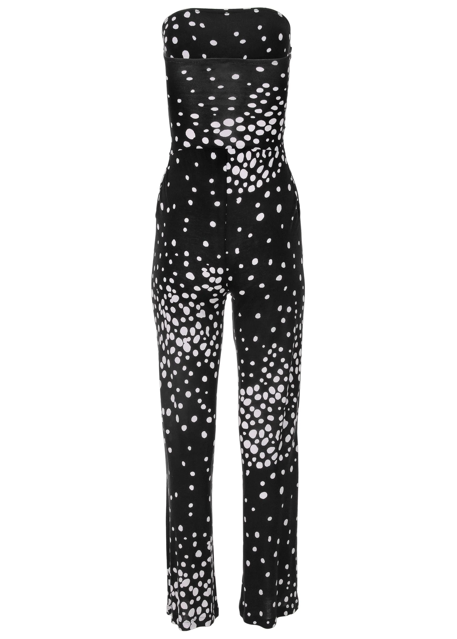 Strapless Printed Jumpsuit - Black & White - Image 5