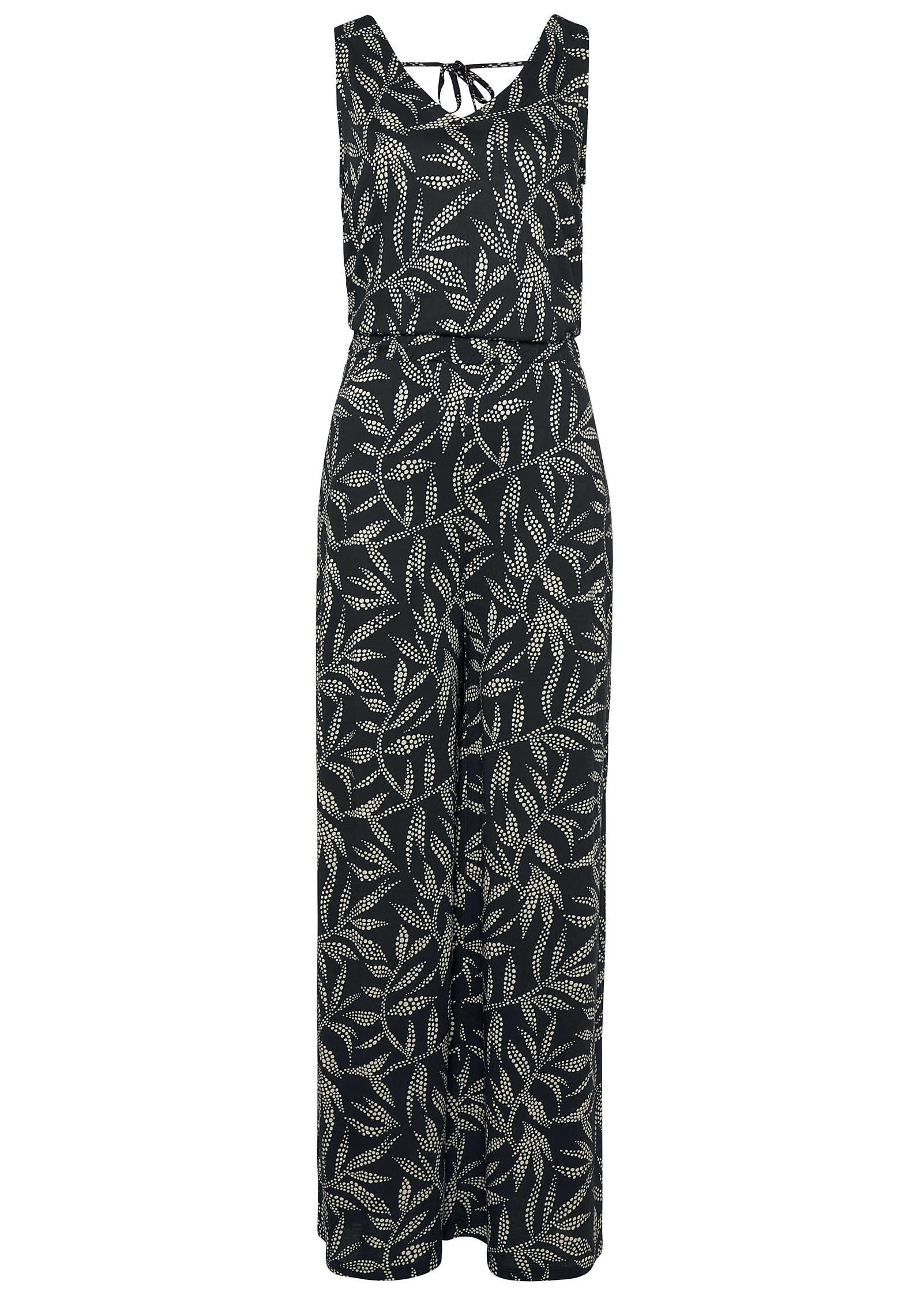 Printed Jumpsuit - White & Black - Image 2
