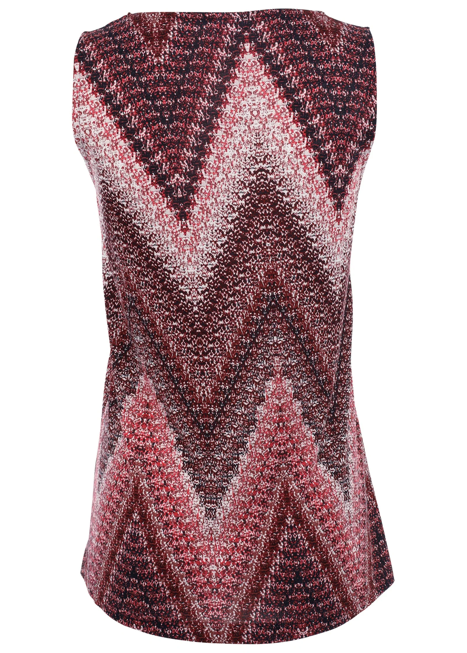 V-Neck Sleeveless Top - Burgundy Multi - Image 7