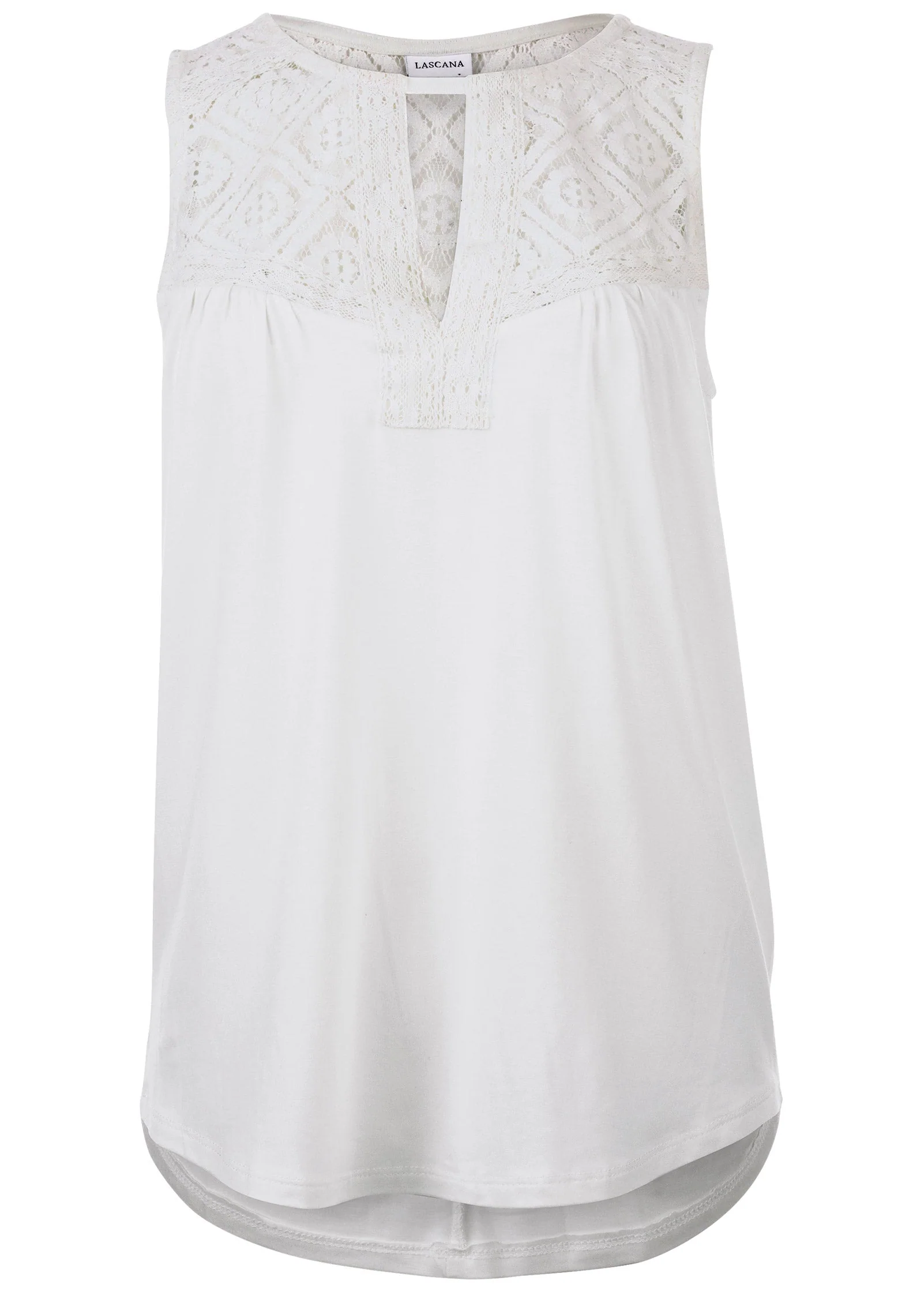 Lace Inset Tank - White - Image 4