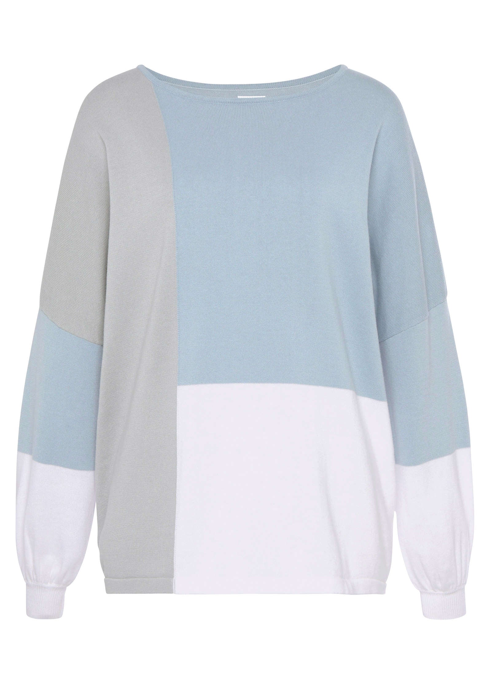 Colorblock Sweater - White & Blue - Image 2