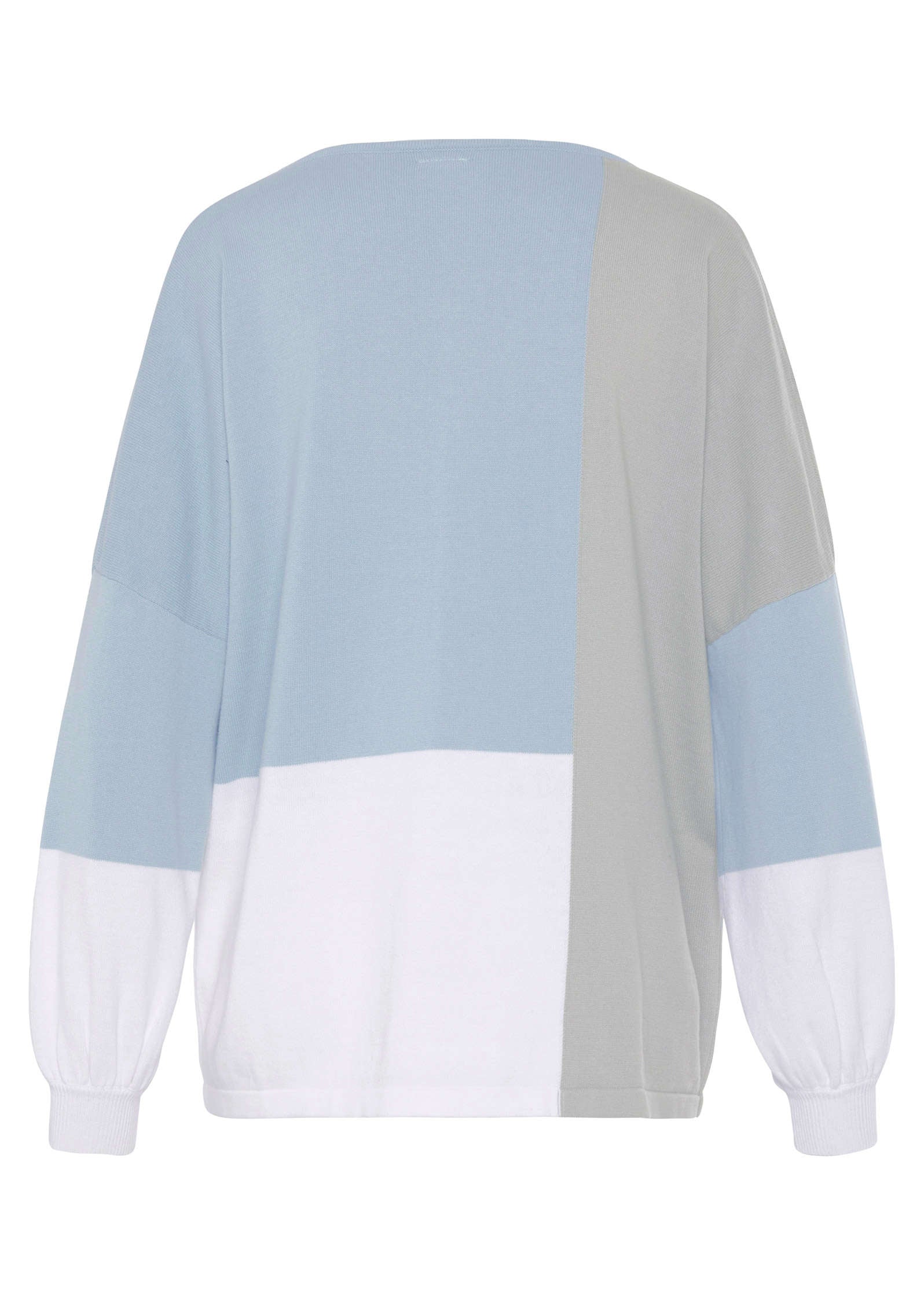 Colorblock Sweater - White & Blue - Image 3