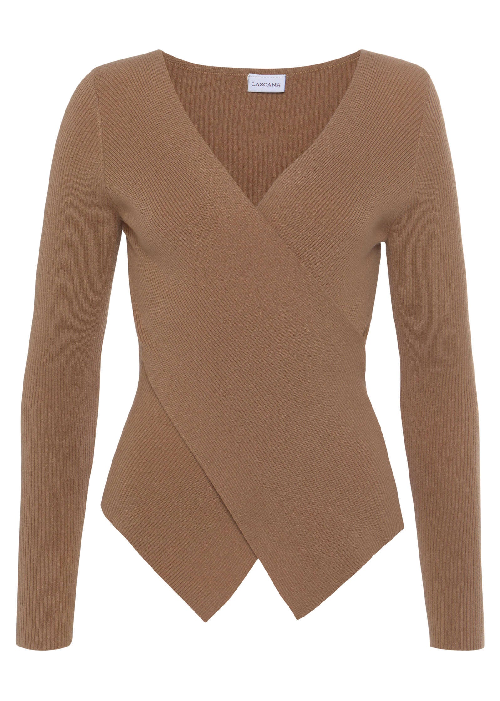 Cross-Wrap Sweater - Tan - Image 3