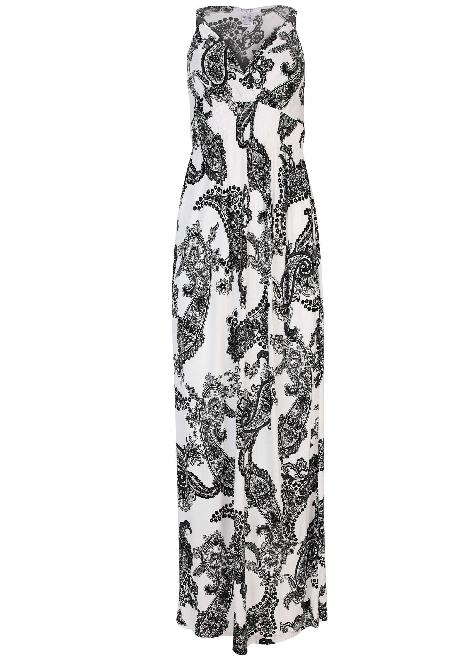 Paisley Print Maxi Dress - Black & White - Image 4