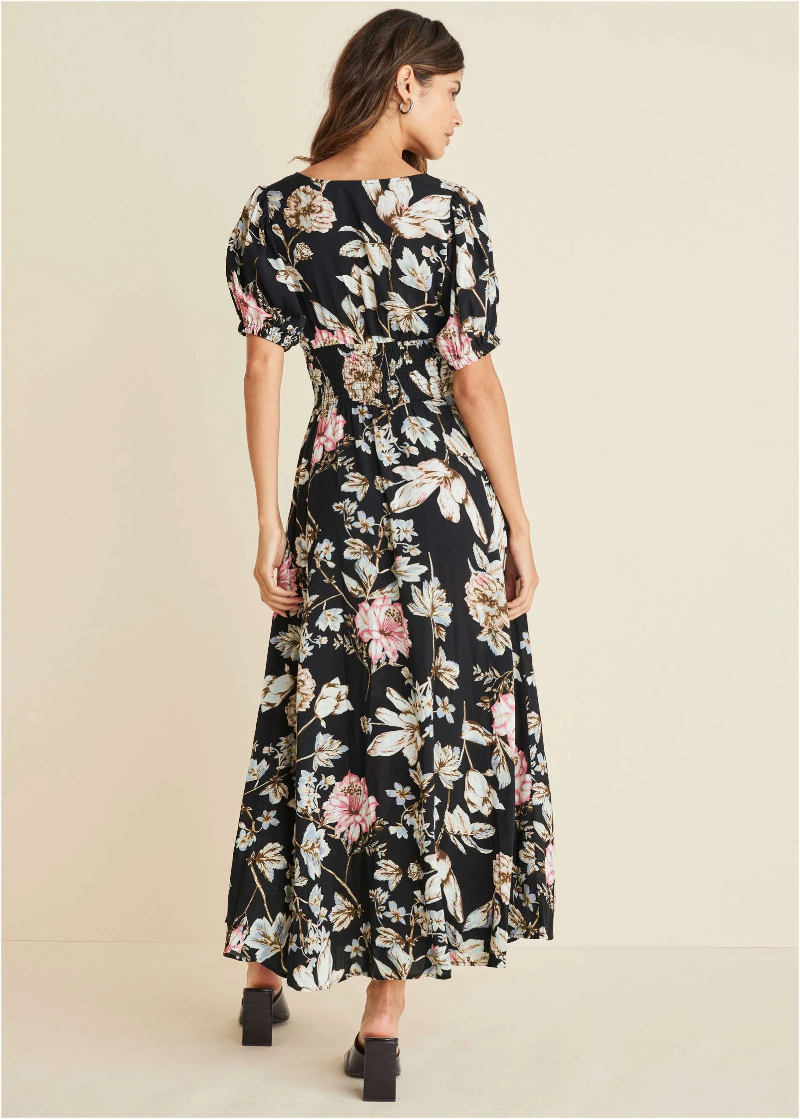 Floral Maxi Dress - Black Multi - Image 2