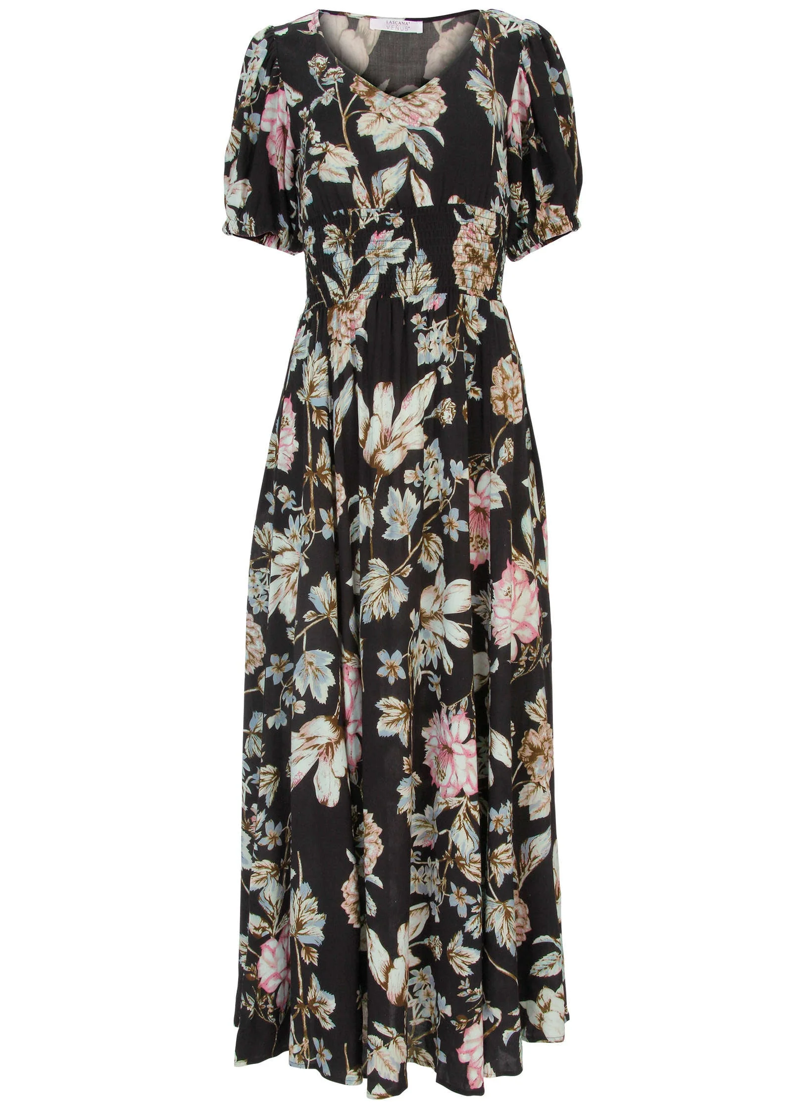 Floral Maxi Dress - Black Multi - Image 4