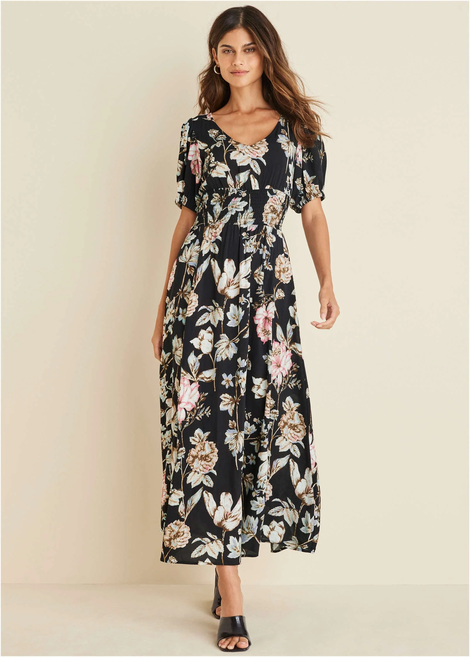 Floral Maxi Dress - Black Multi - Image 5