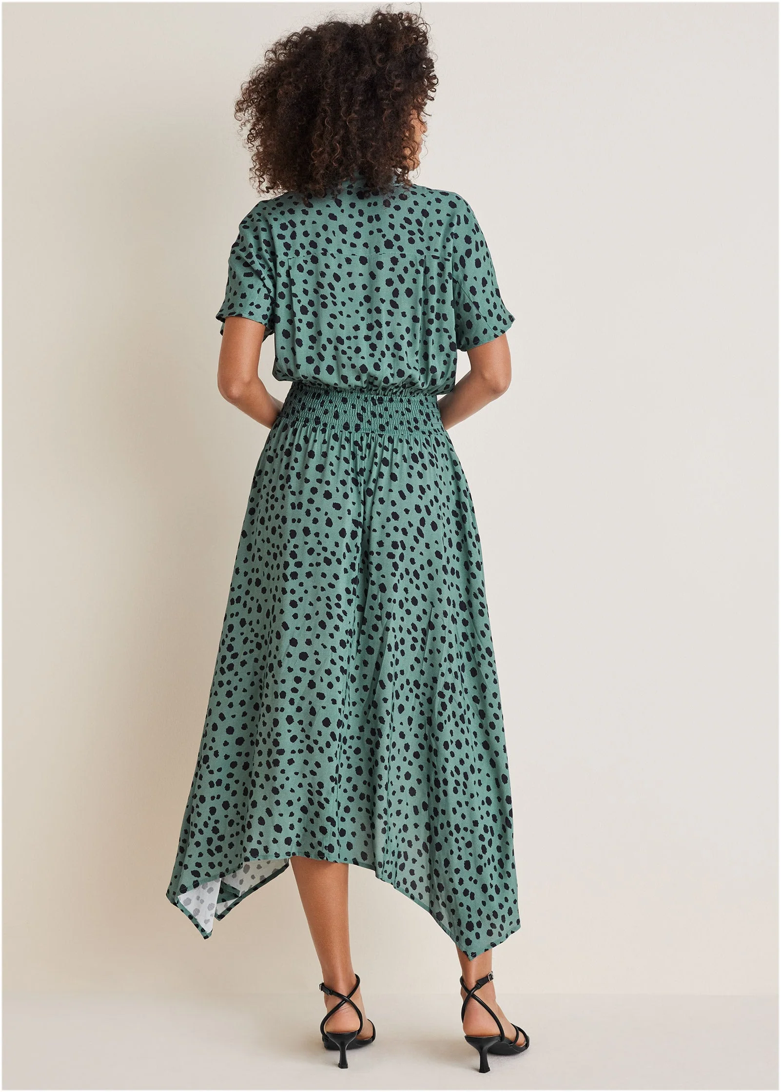 Collared Maxi Dress - Green & Black - Image 3