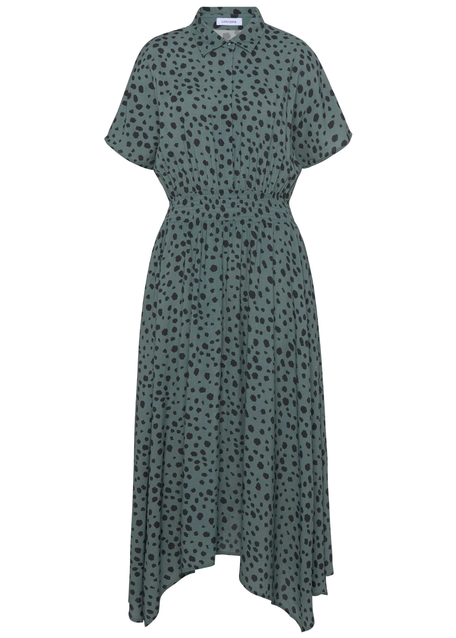 Collared Maxi Dress - Green & Black - Image 4
