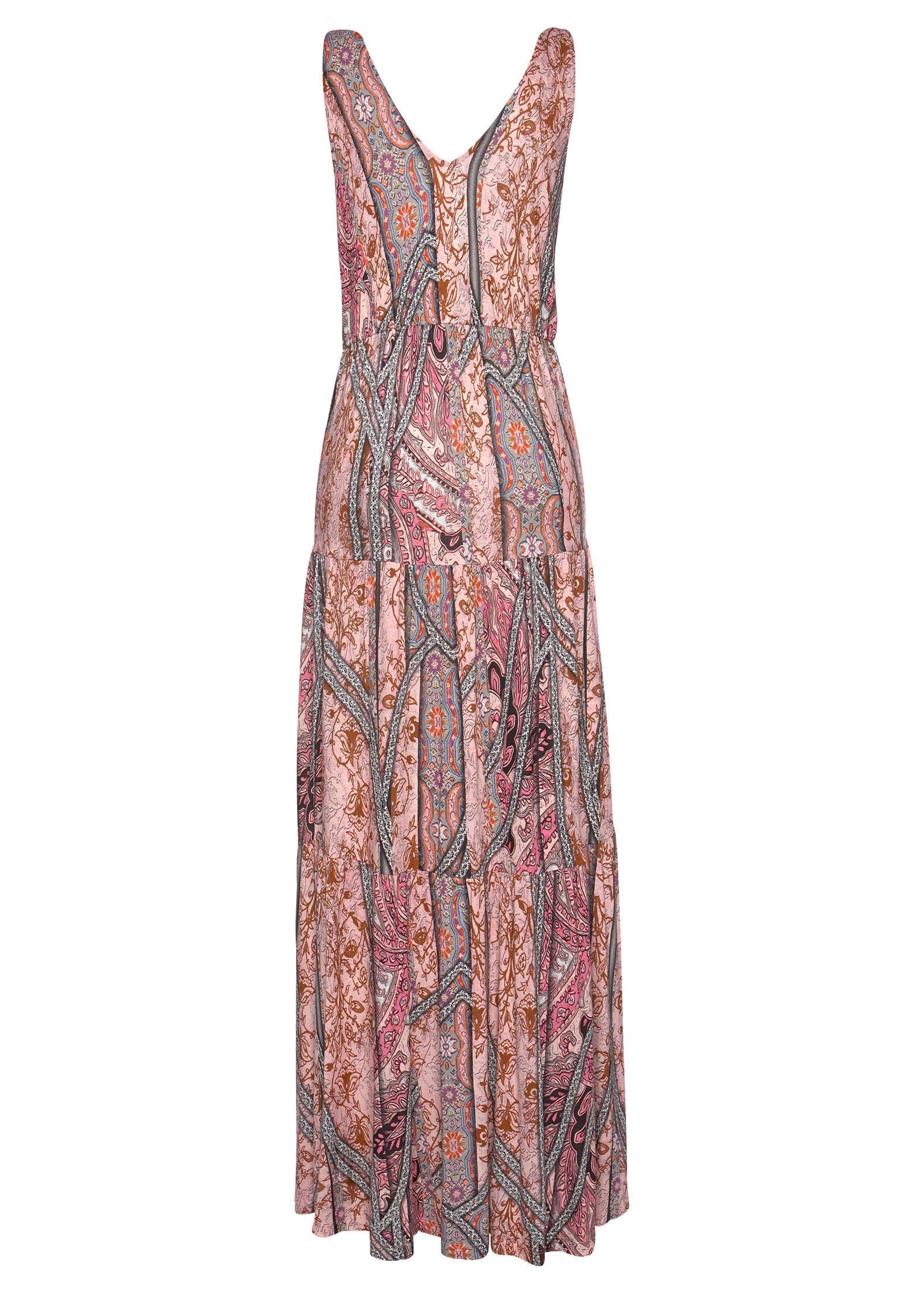 Tiered Maxi Dress - Pink & Red - Image 4