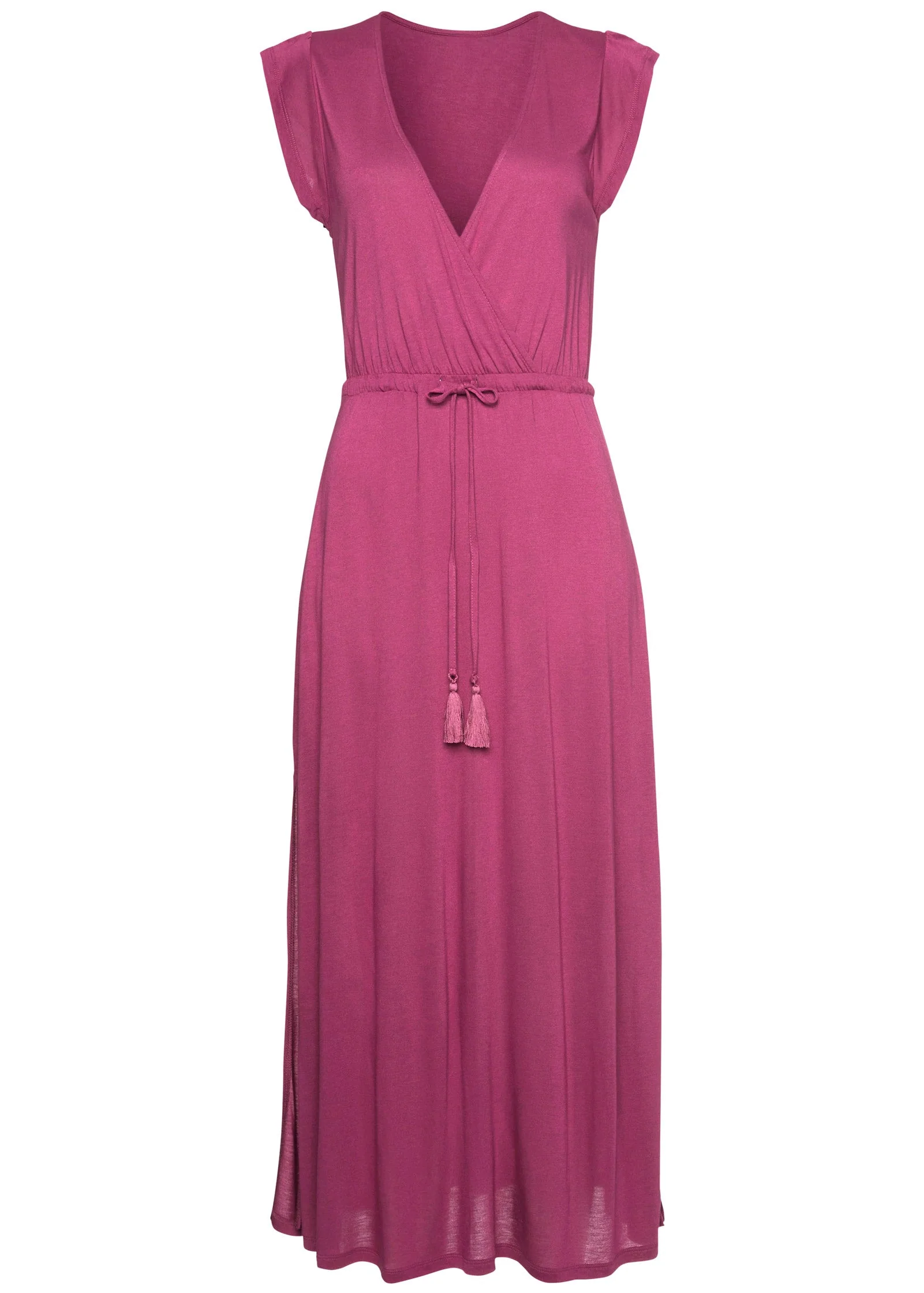 Tassel Faux-Wrap Maxi Dress - Mauve - Image 2