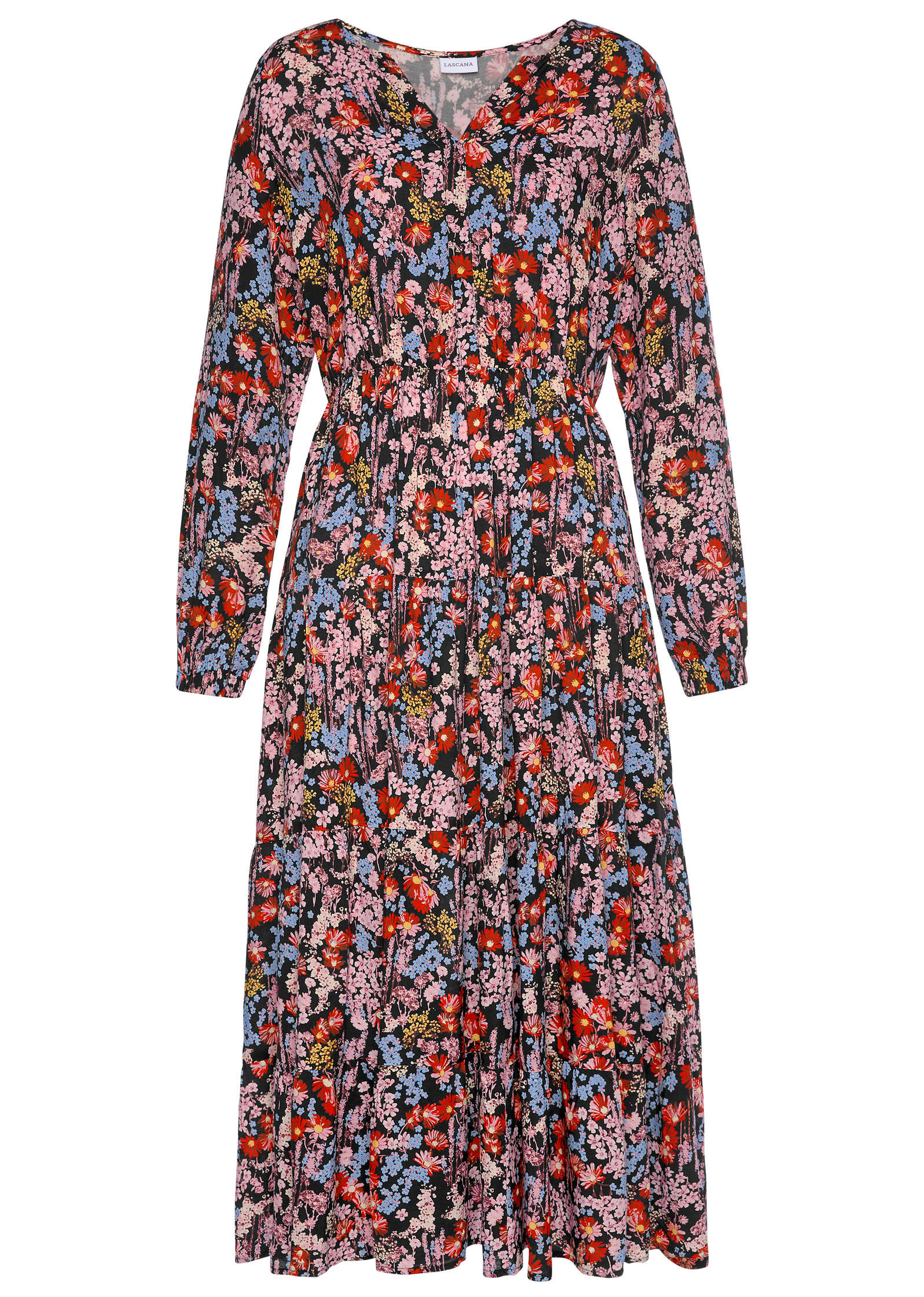Button Down Midi Dress - Purple Multi - Image 2