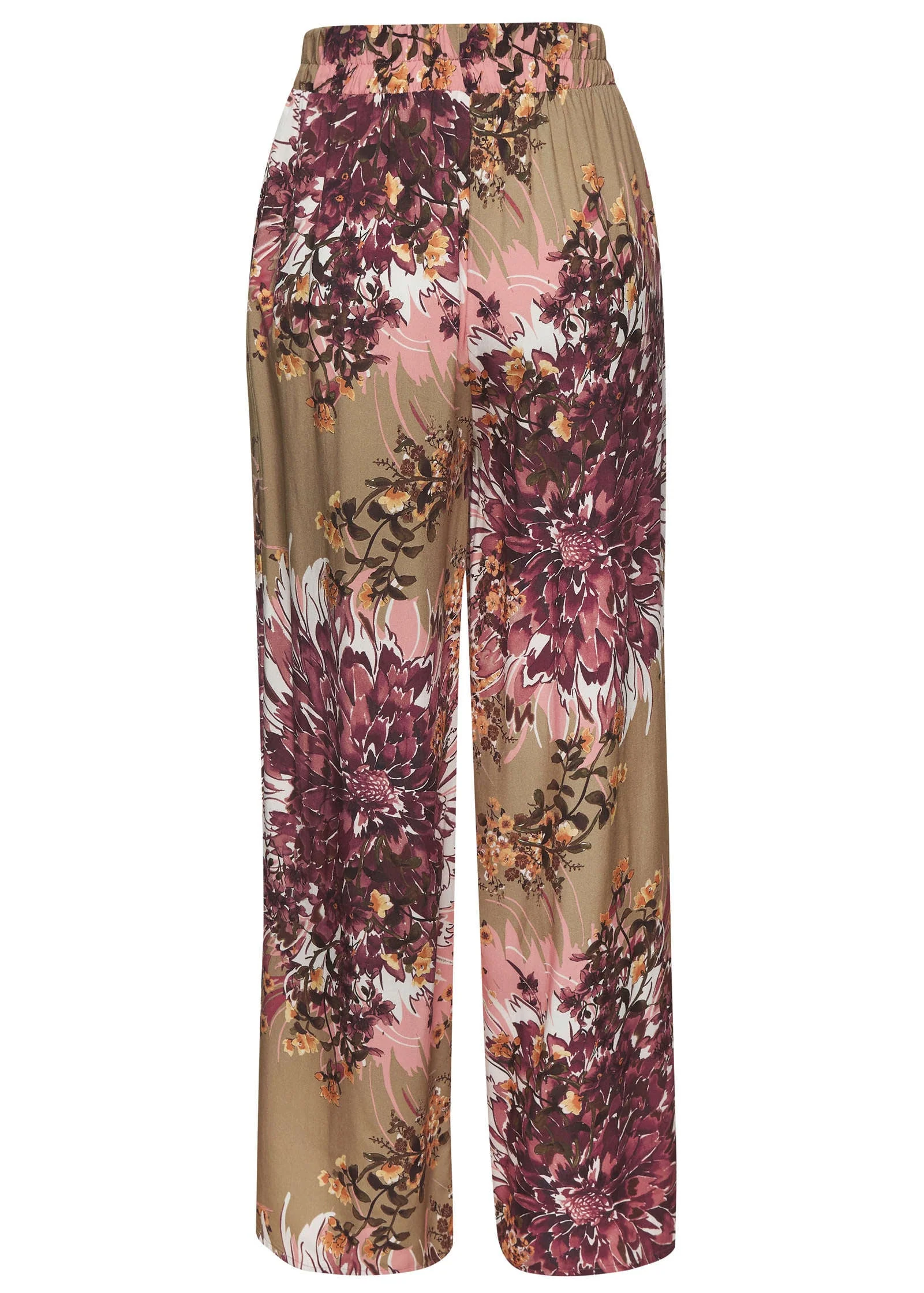 Tie Detail Printed Pants - Taupe Multi - Image 3