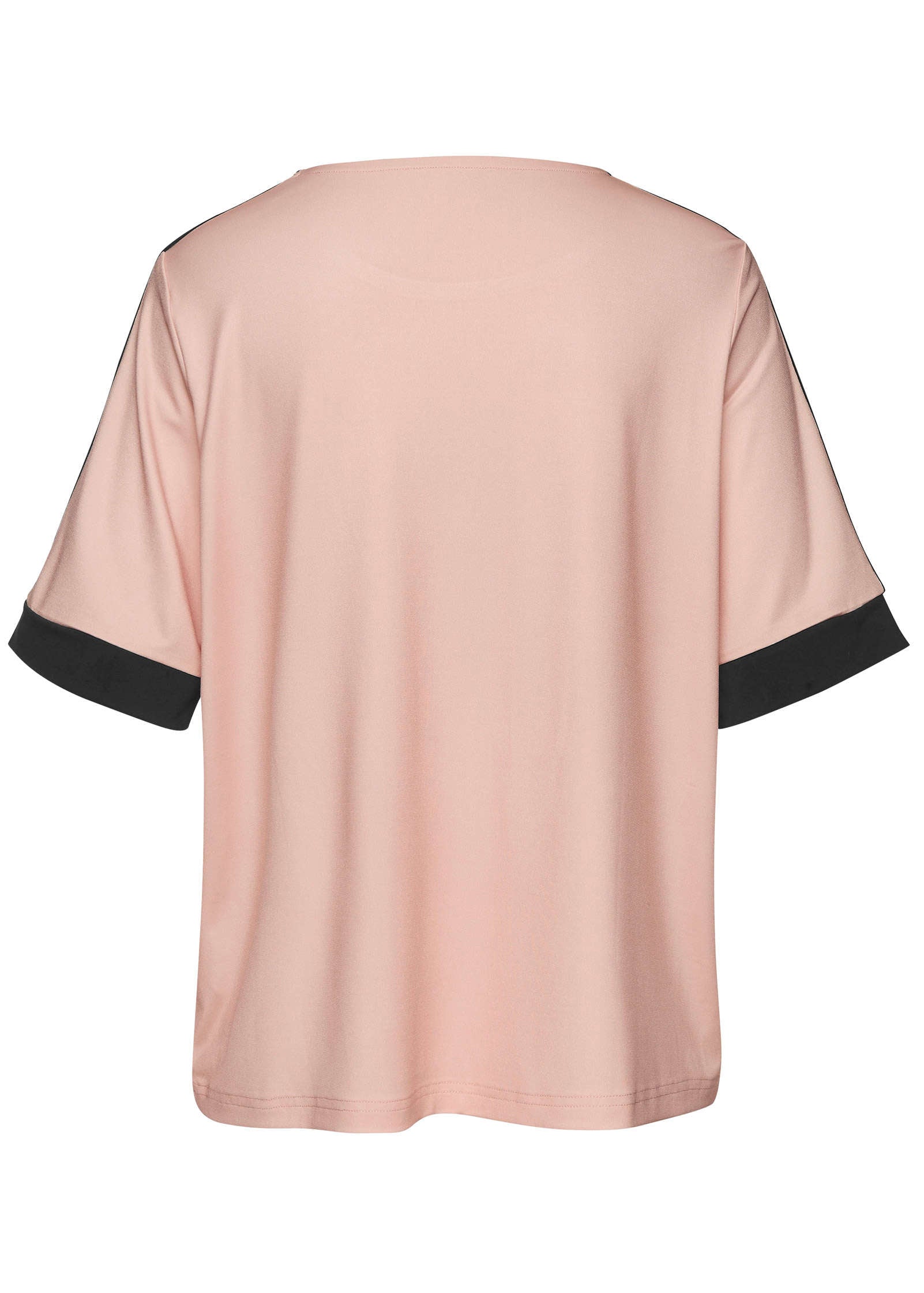 Contrast Short Sleeve Top - Mauve & Black - Image 3