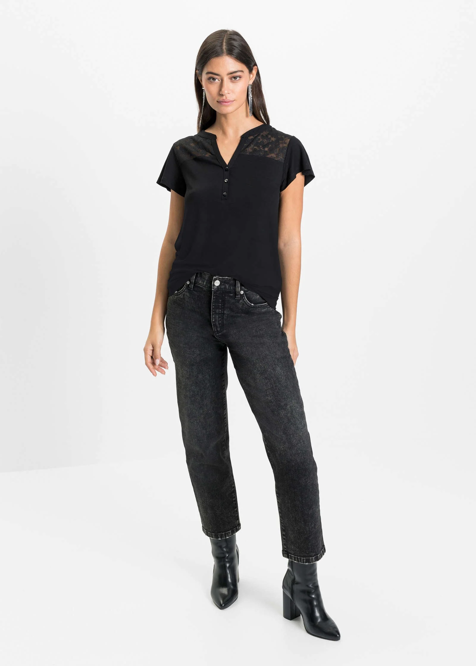 Henley Shirt - Black - Image 2