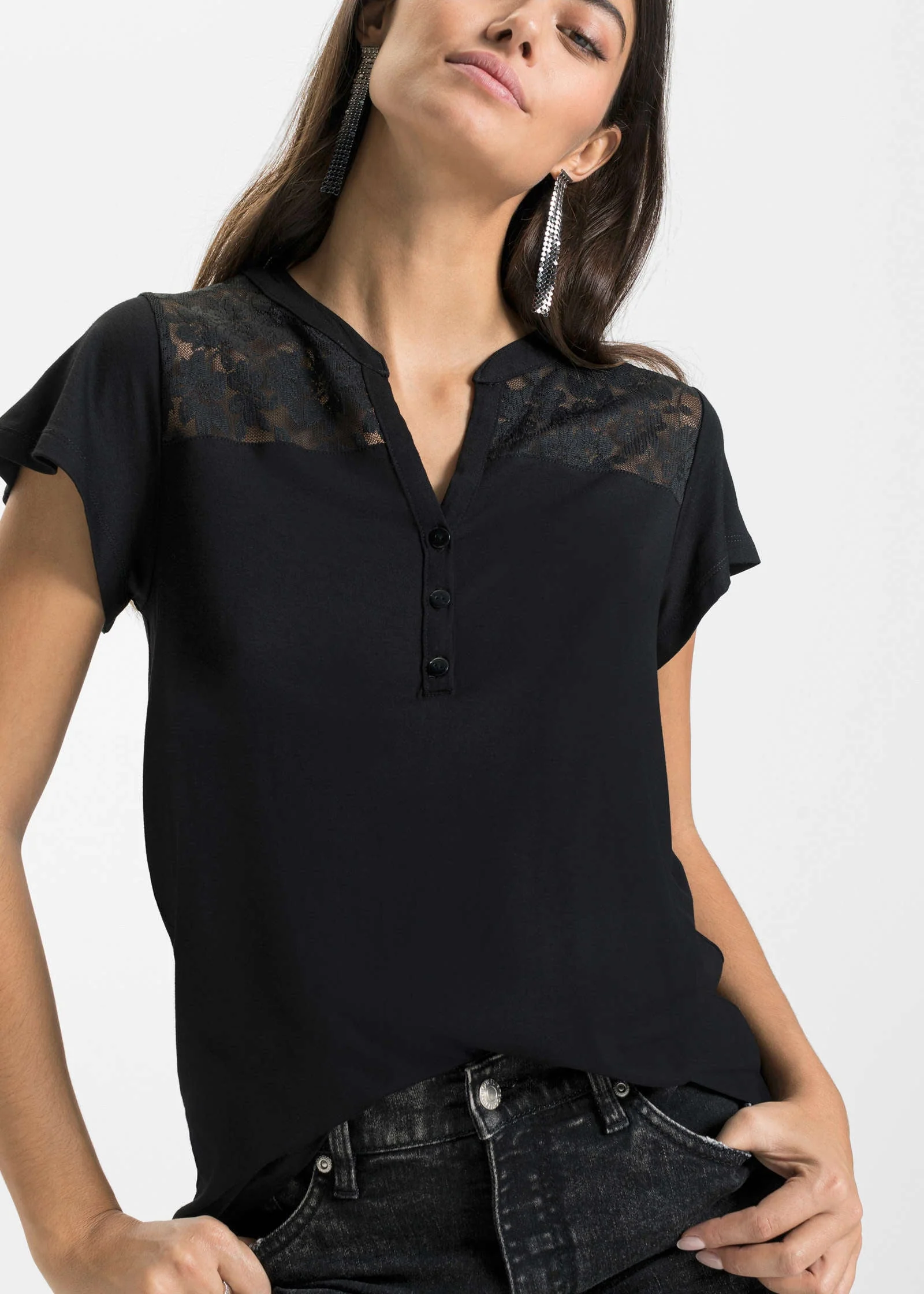 Henley Shirt - Black - Image 4
