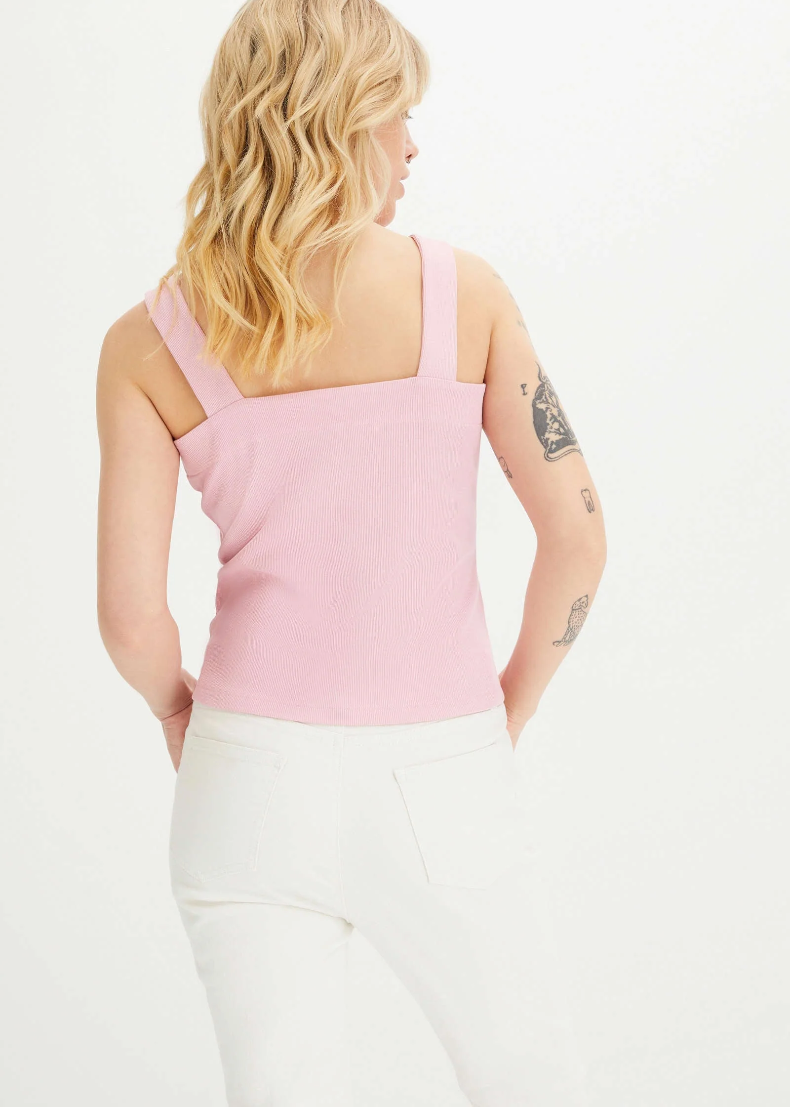 Pack Of 2 Ribbed Tanks - Rose & Seagrass - Image 3