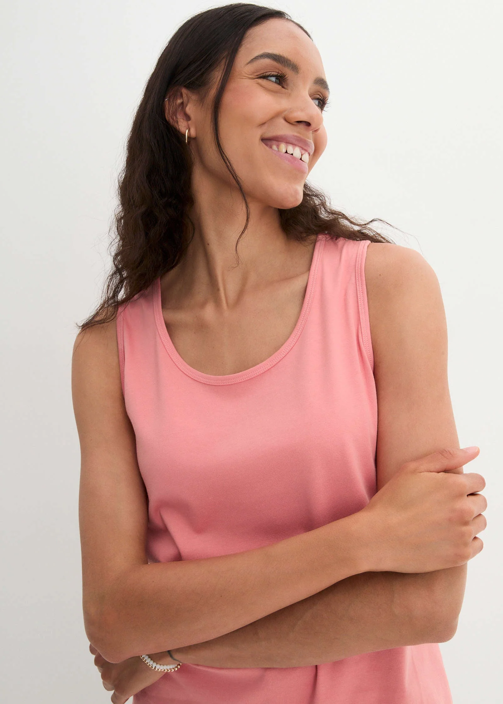 Pack Of 2 Tank Tops - Coral & White - Image 4