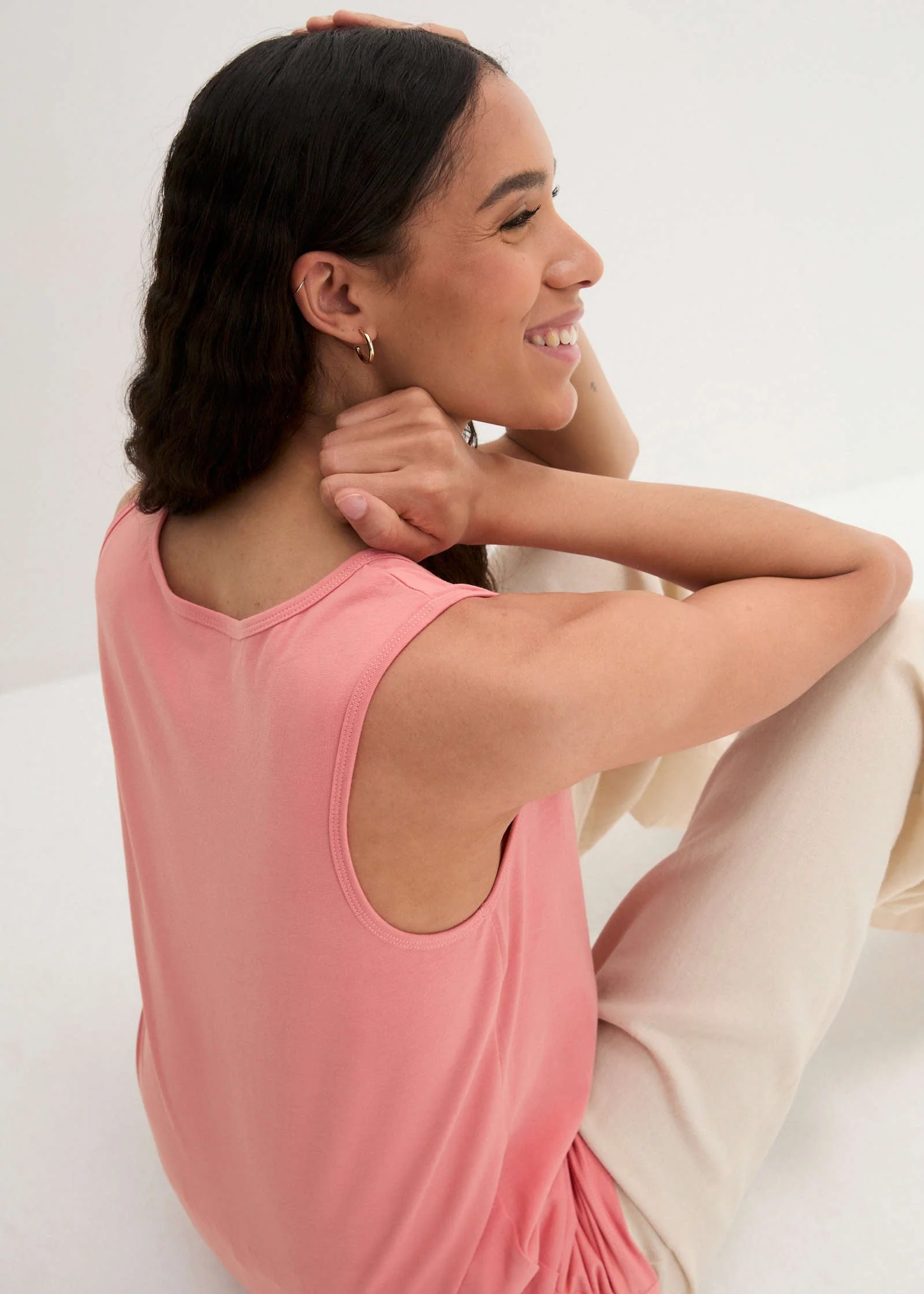Pack Of 2 Tank Tops - Coral & White - Image 5