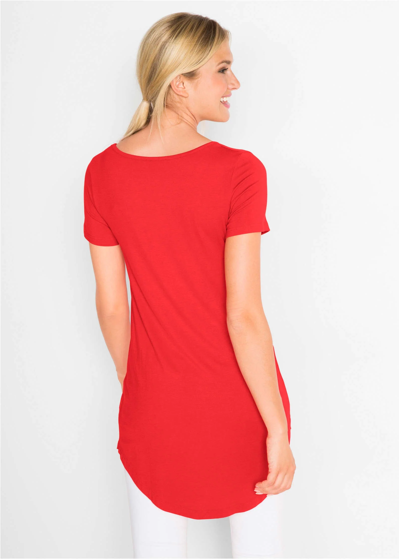 Longline T-Shirt - Strawberry Pink - Image 3