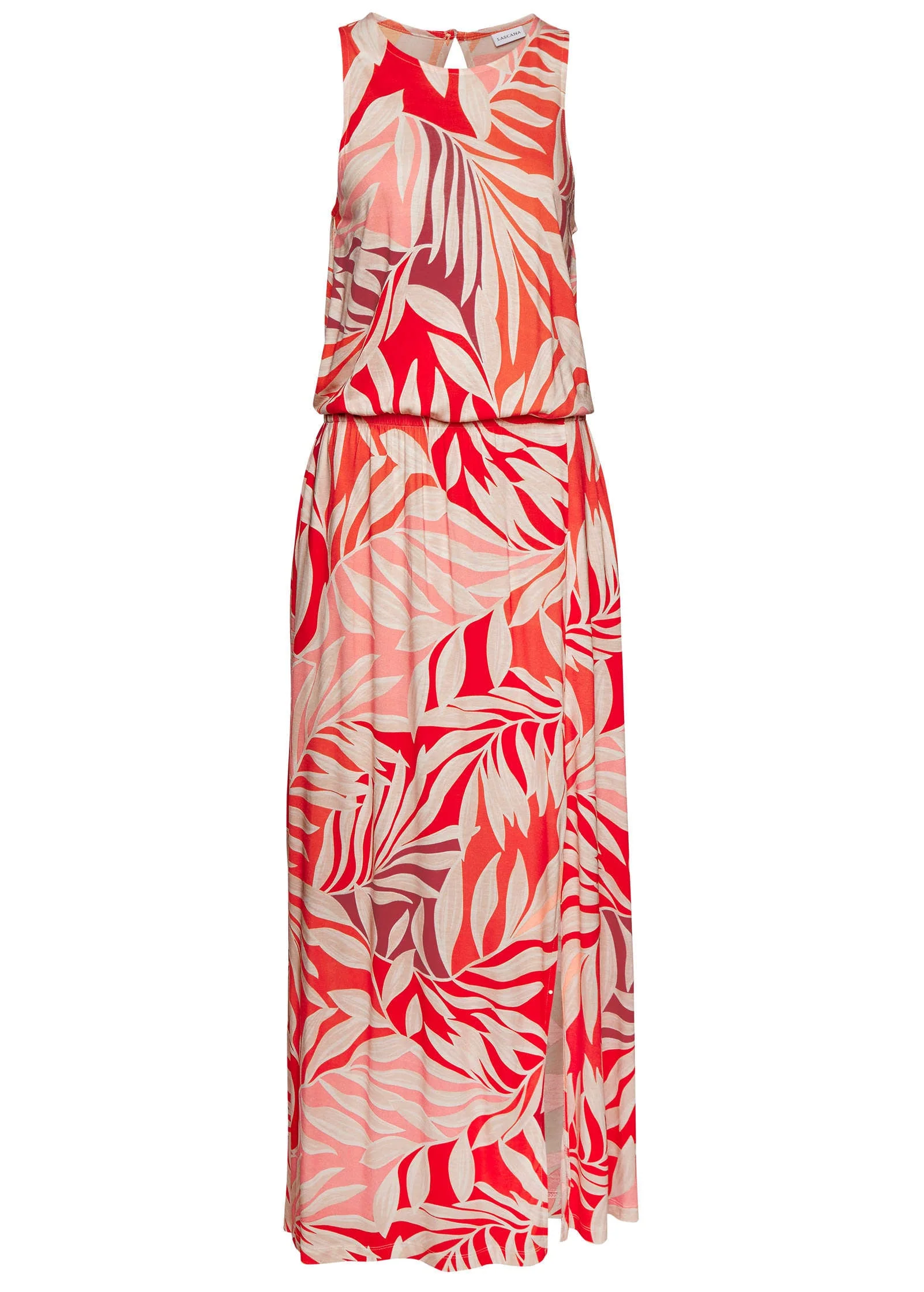 Printed Slit Maxi Dress - Red Multi - Image 2