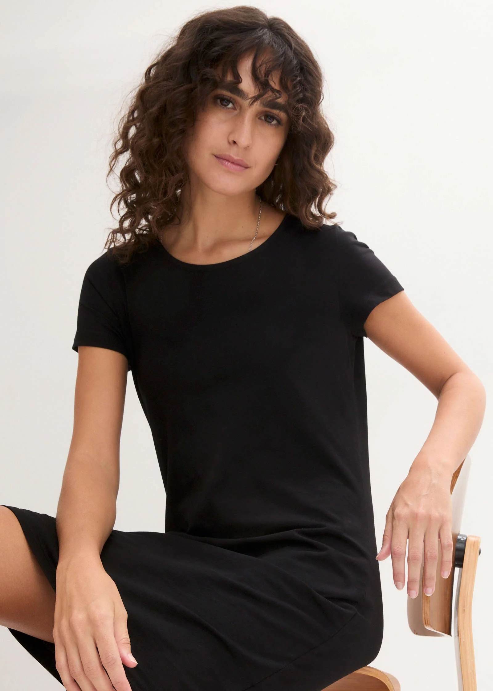 Jersey Mini Dress - Black - Image 6