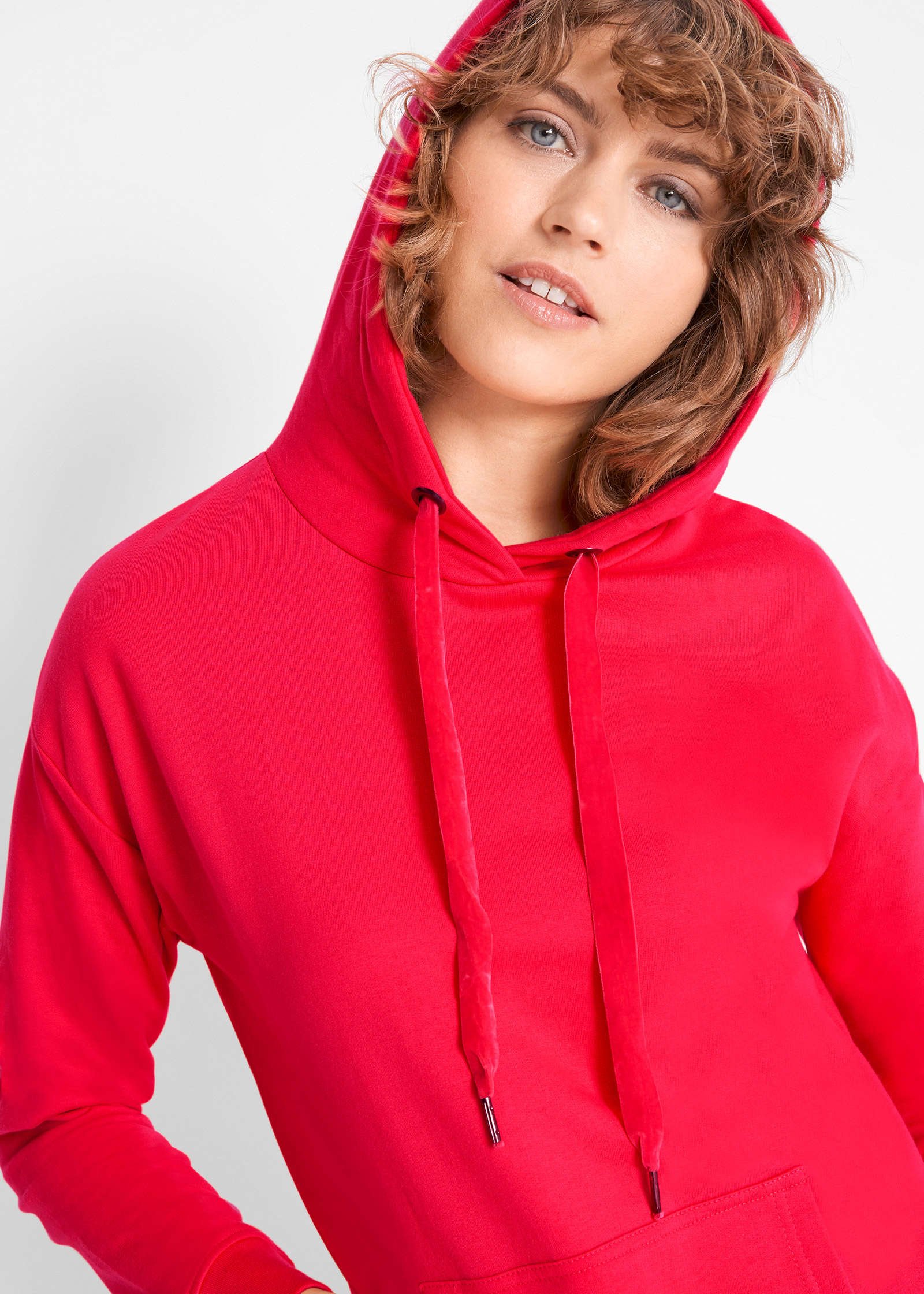 Hooded Sweater Dress - Red - Image 4