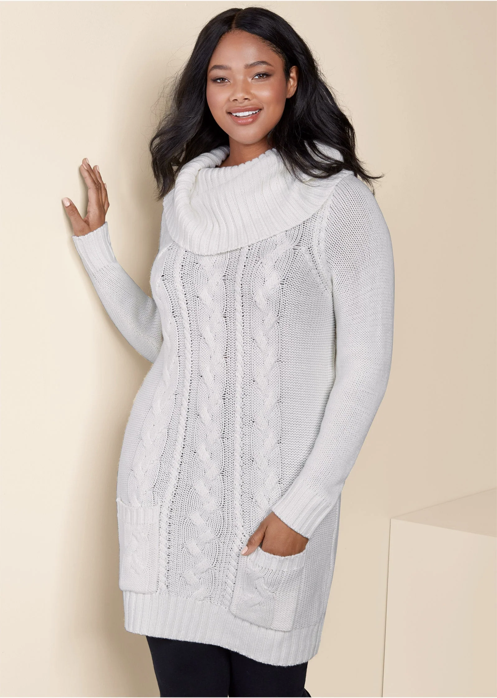 Cozy Sweater Dress - Cloud Dancer - Image 11