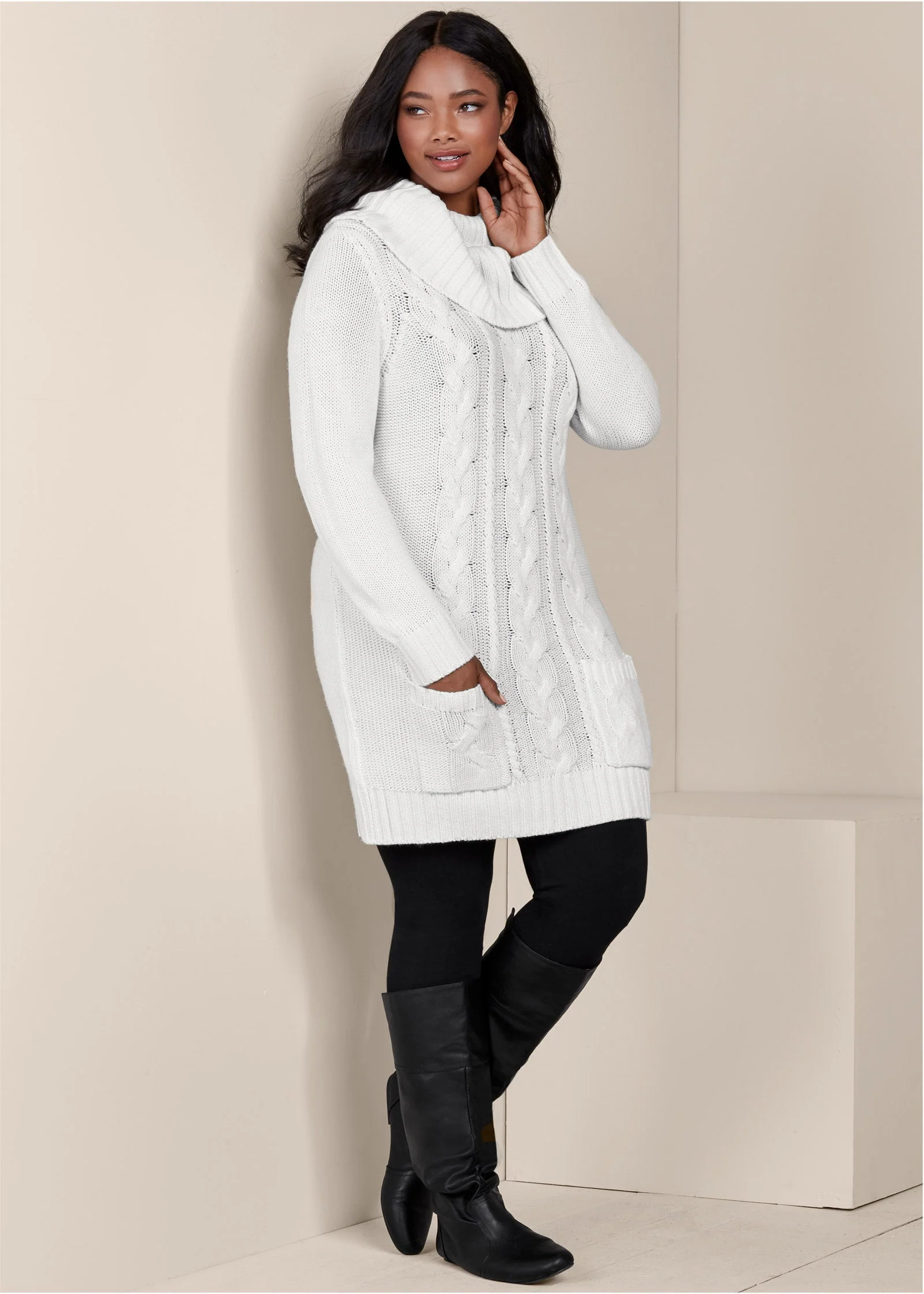 Cozy Sweater Dress - Cloud Dancer - Image 12