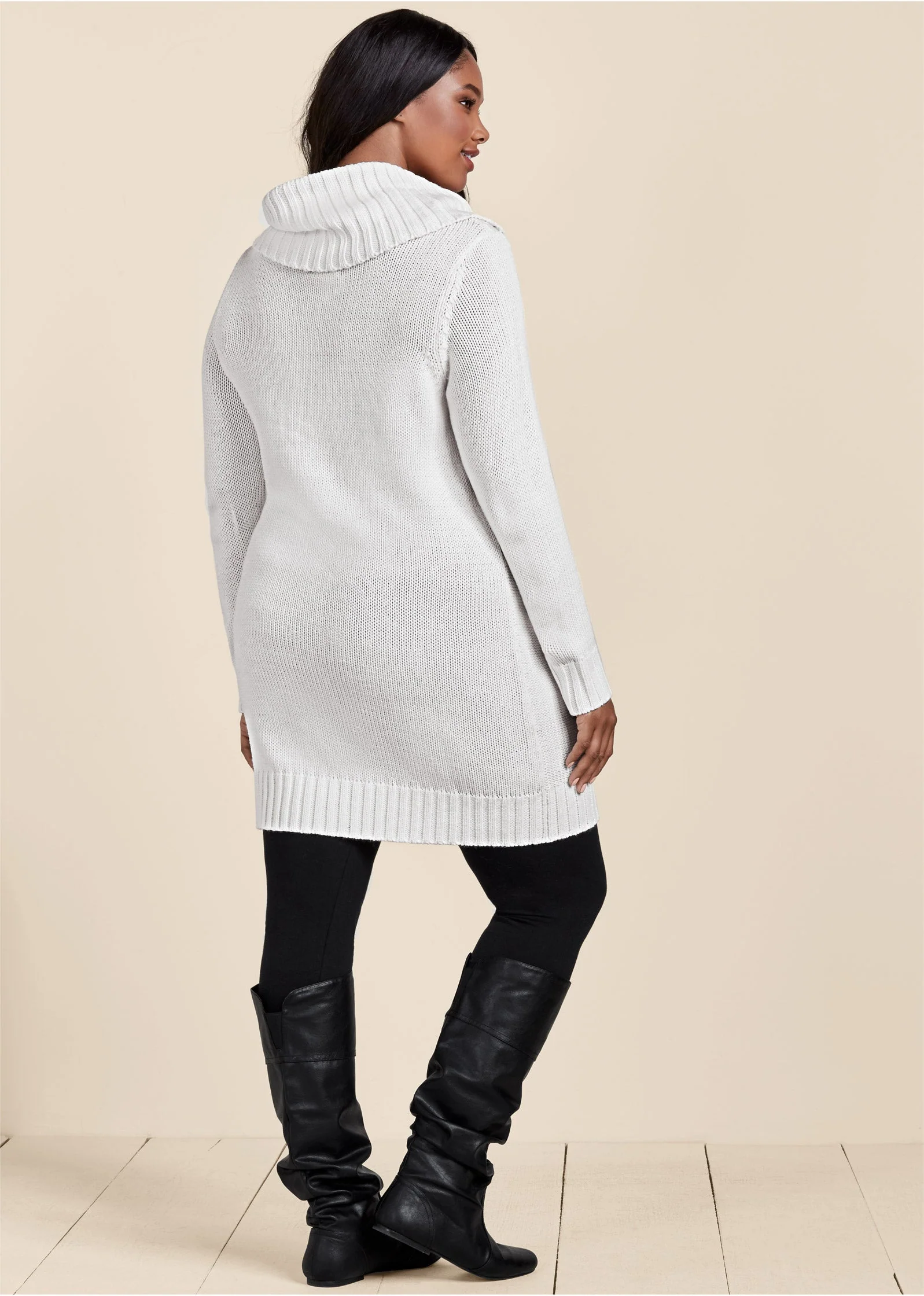 Cozy Sweater Dress - Cloud Dancer - Image 13
