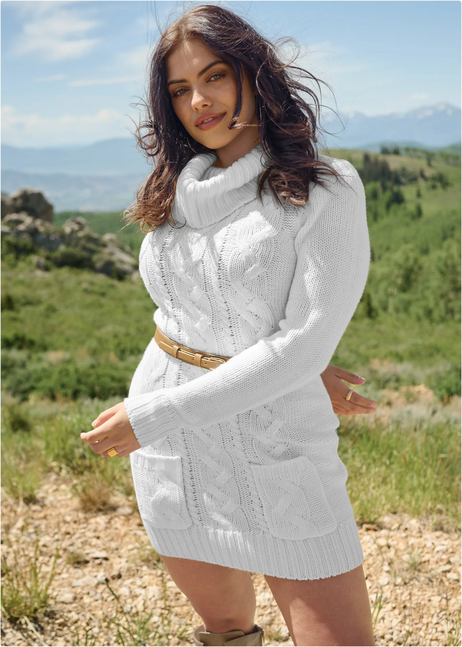 Cozy Sweater Dress - Cloud Dancer - Image 14