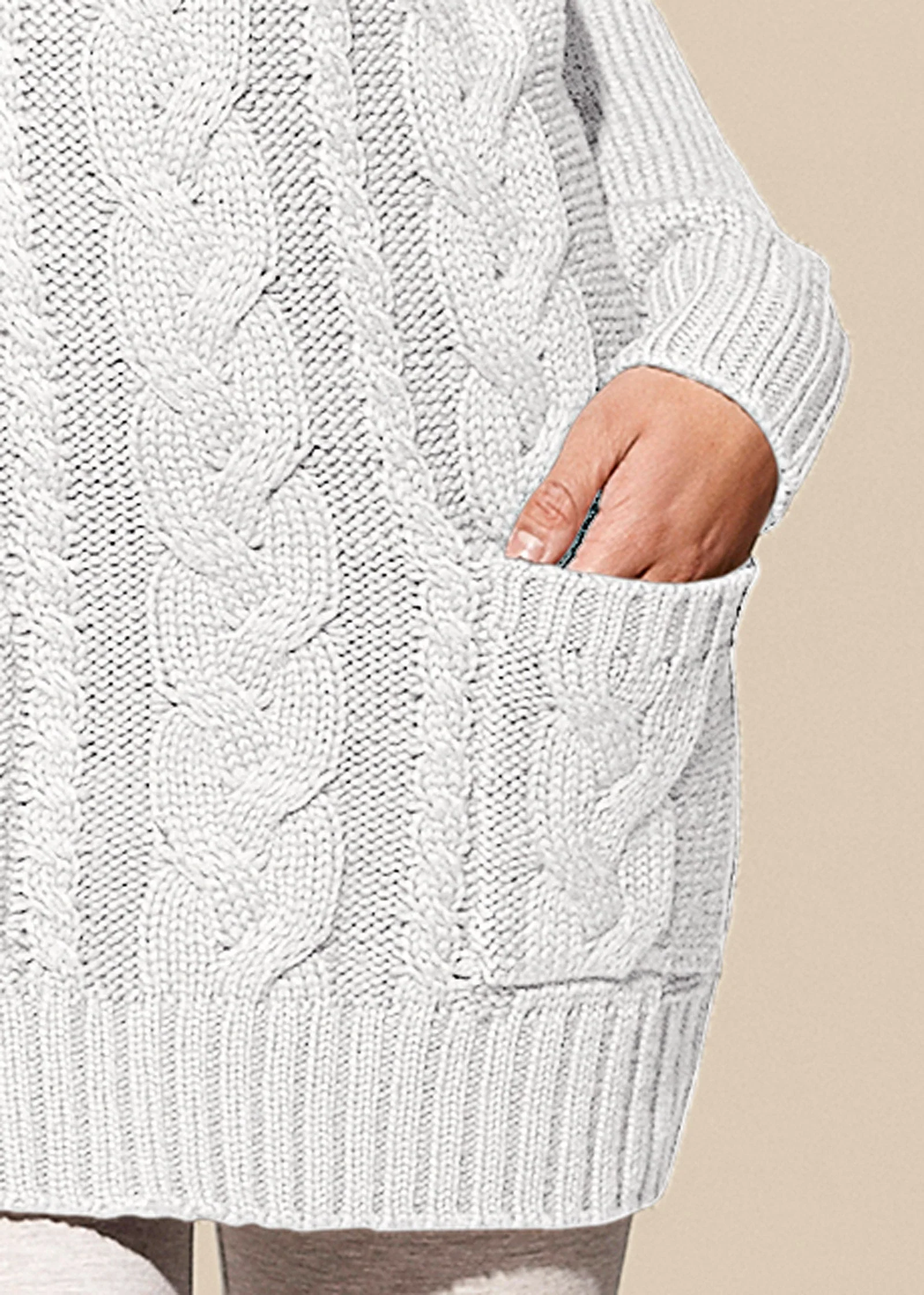 Cozy Sweater Dress - Cloud Dancer - Image 3